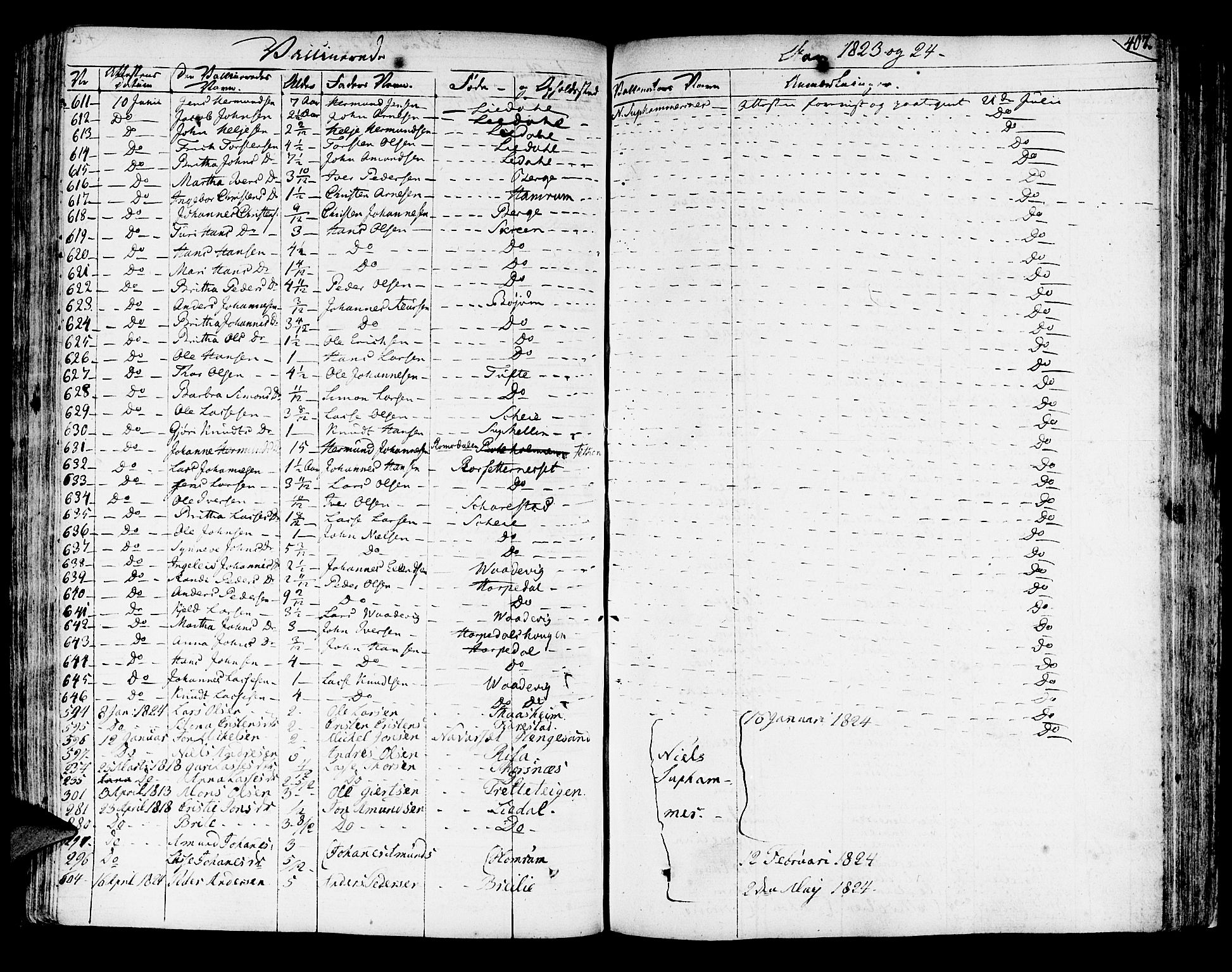 Leikanger sokneprestembete, SAB/A-81001: Parish register (official) no. A 6, 1810-1838, p. 407