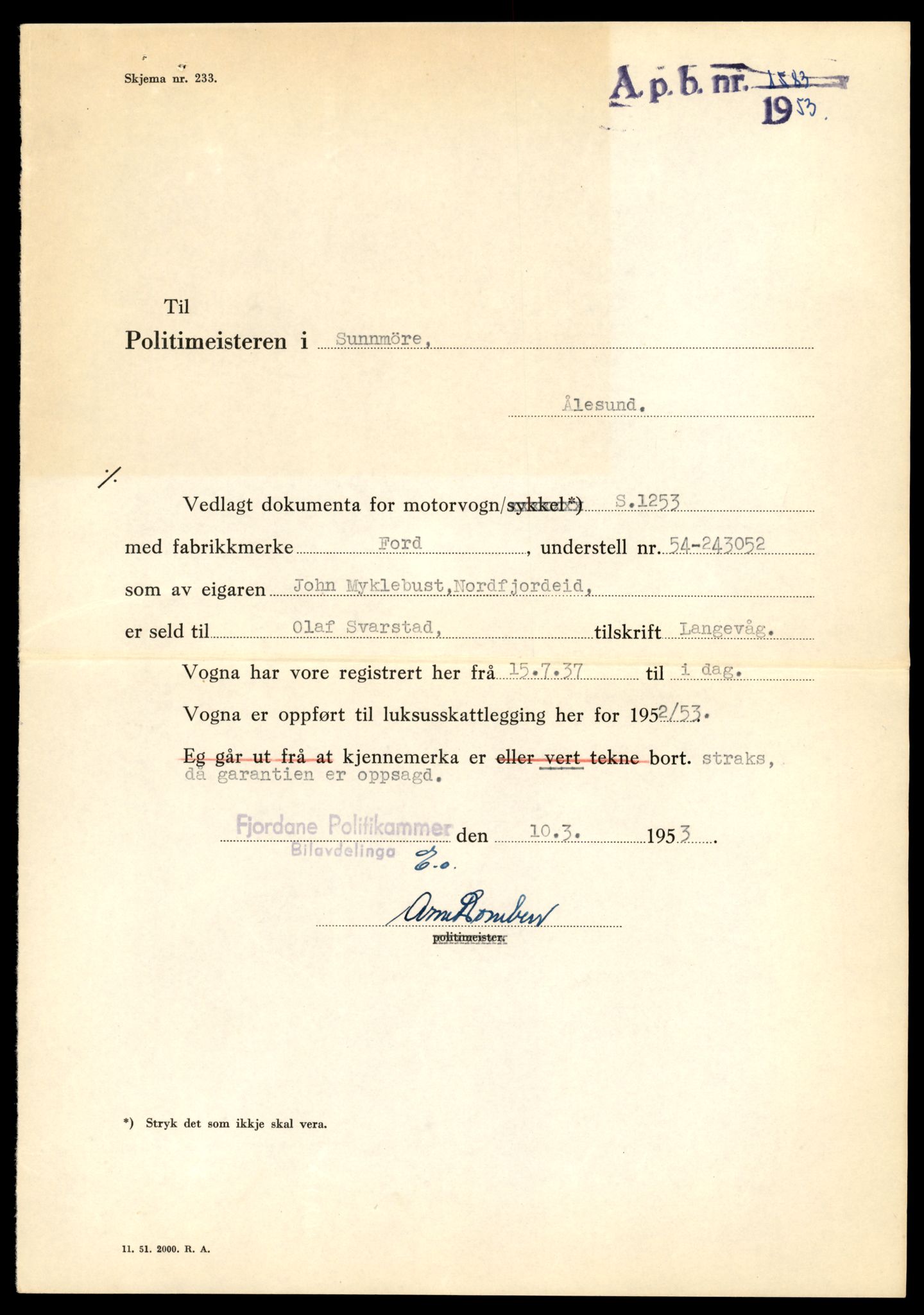 Møre og Romsdal vegkontor - Ålesund trafikkstasjon, AV/SAT-A-4099/F/Fe/L0043: Registreringskort for kjøretøy T 14080 - T 14204, 1927-1998, p. 635