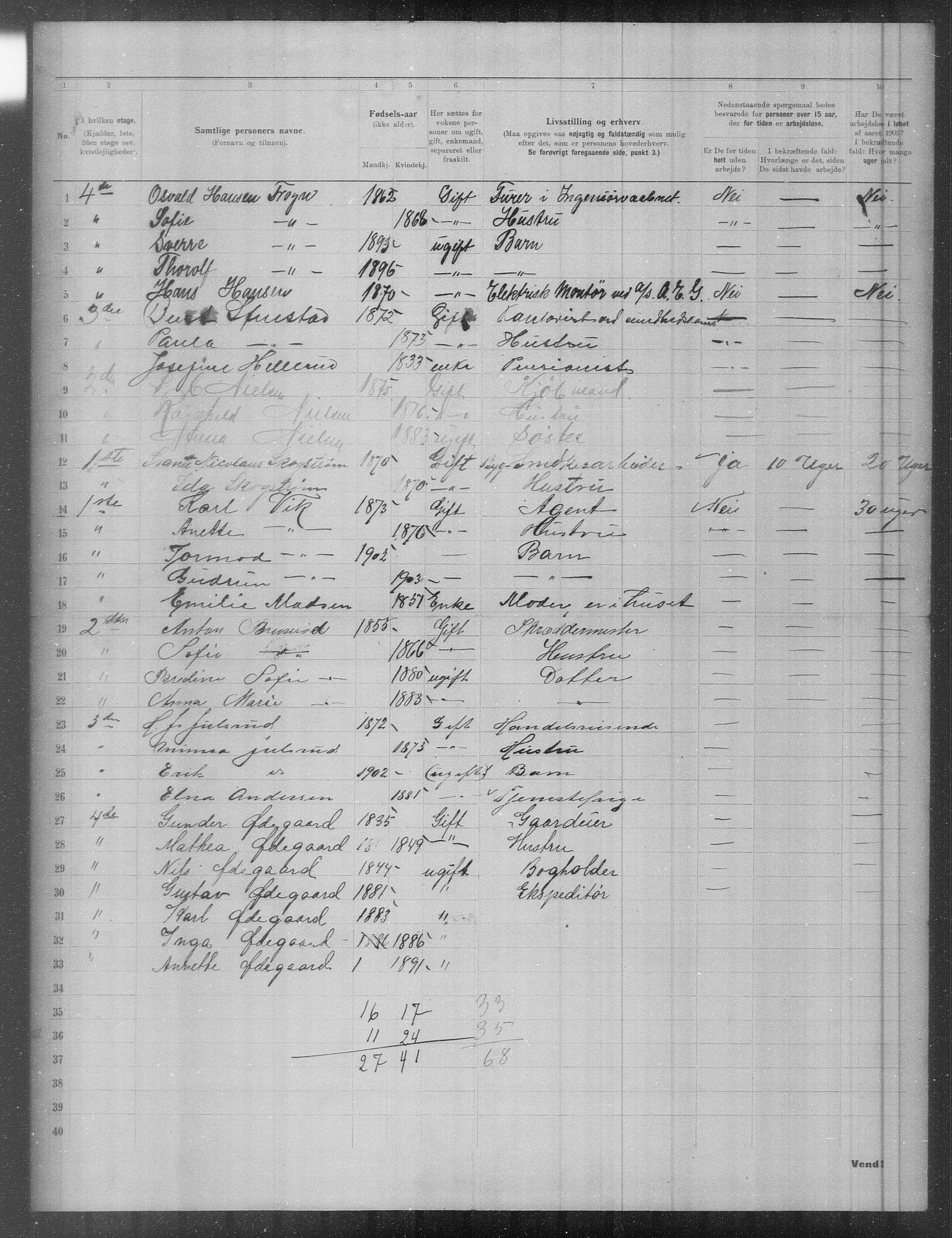 OBA, Municipal Census 1903 for Kristiania, 1903, p. 7683