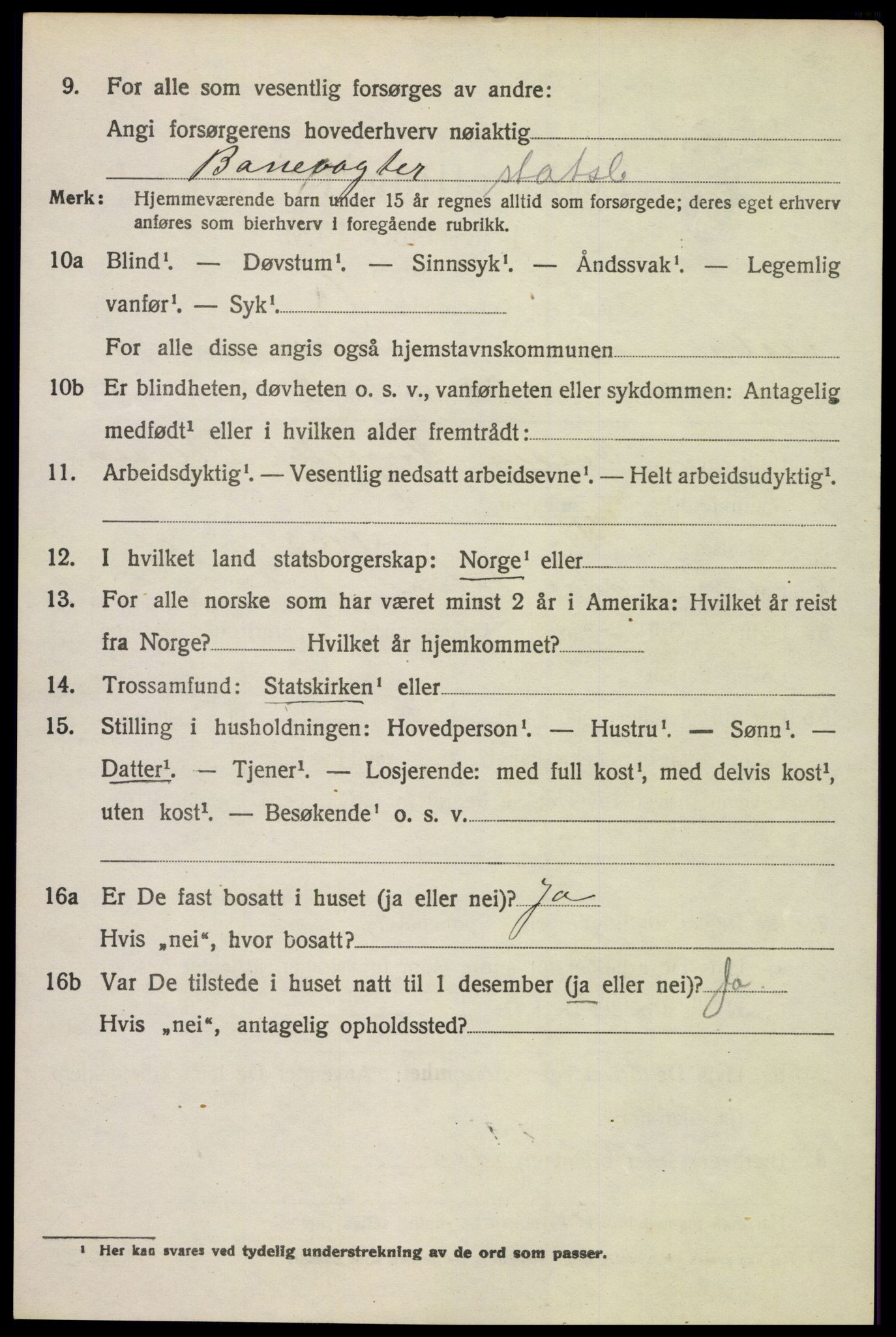 SAH, 1920 census for Vestre Toten, 1920, p. 2307