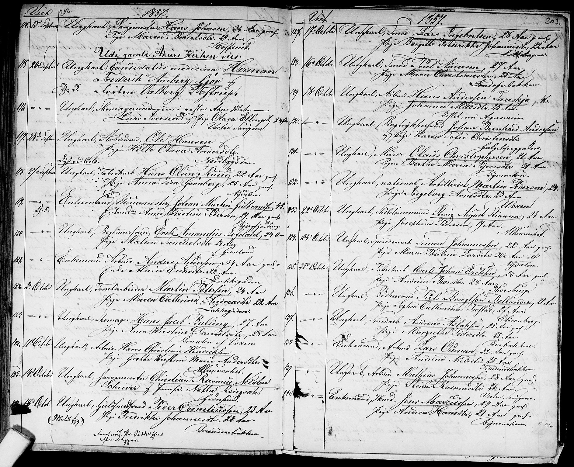 Aker prestekontor kirkebøker, AV/SAO-A-10861/G/L0011: Parish register (copy) no. 11, 1846-1859, p. 202-203