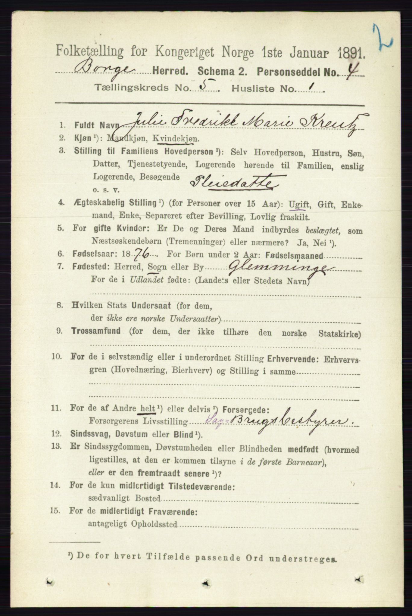 RA, 1891 census for 0113 Borge, 1891, p. 2389