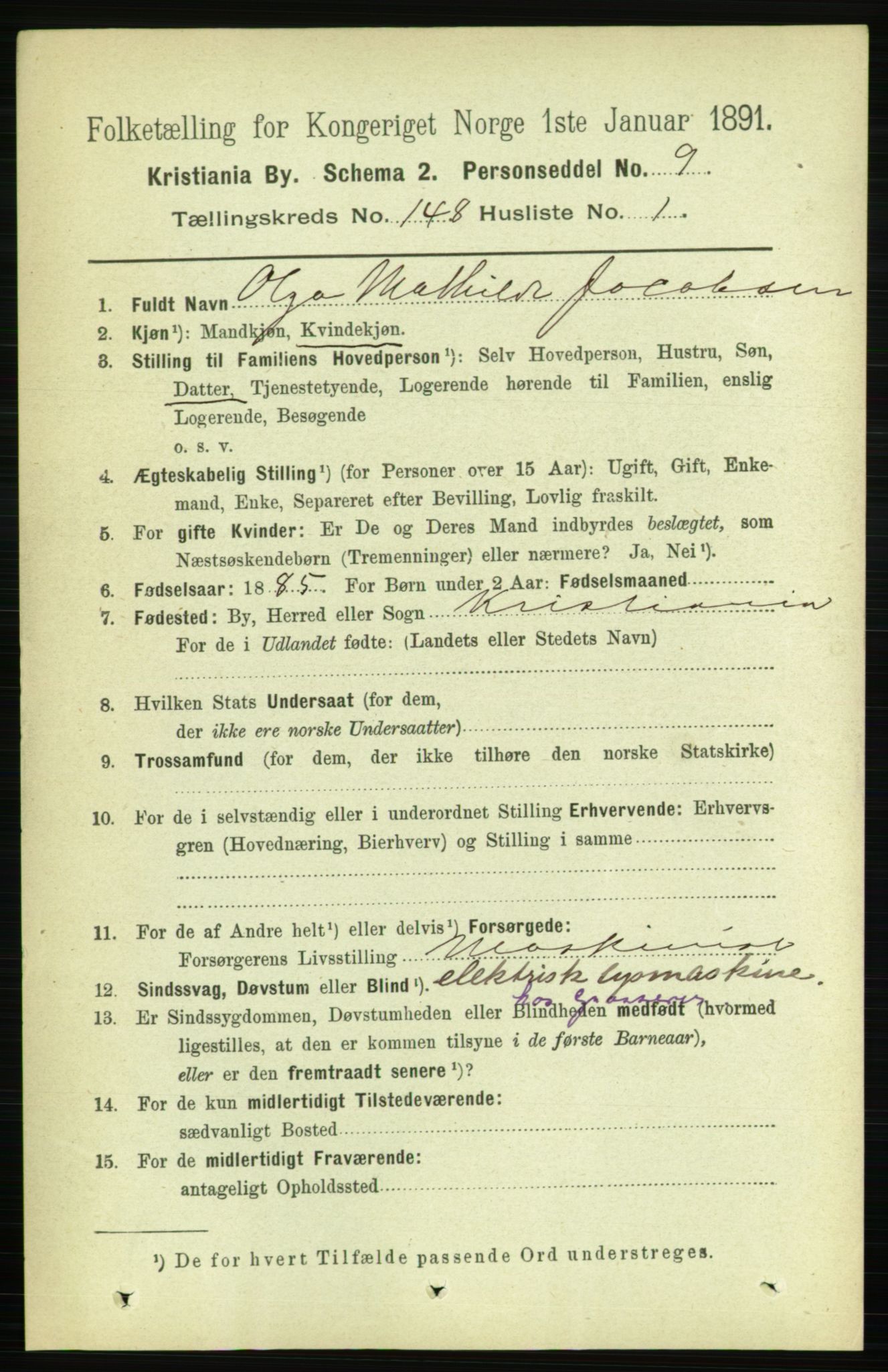 RA, 1891 census for 0301 Kristiania, 1891, p. 82387