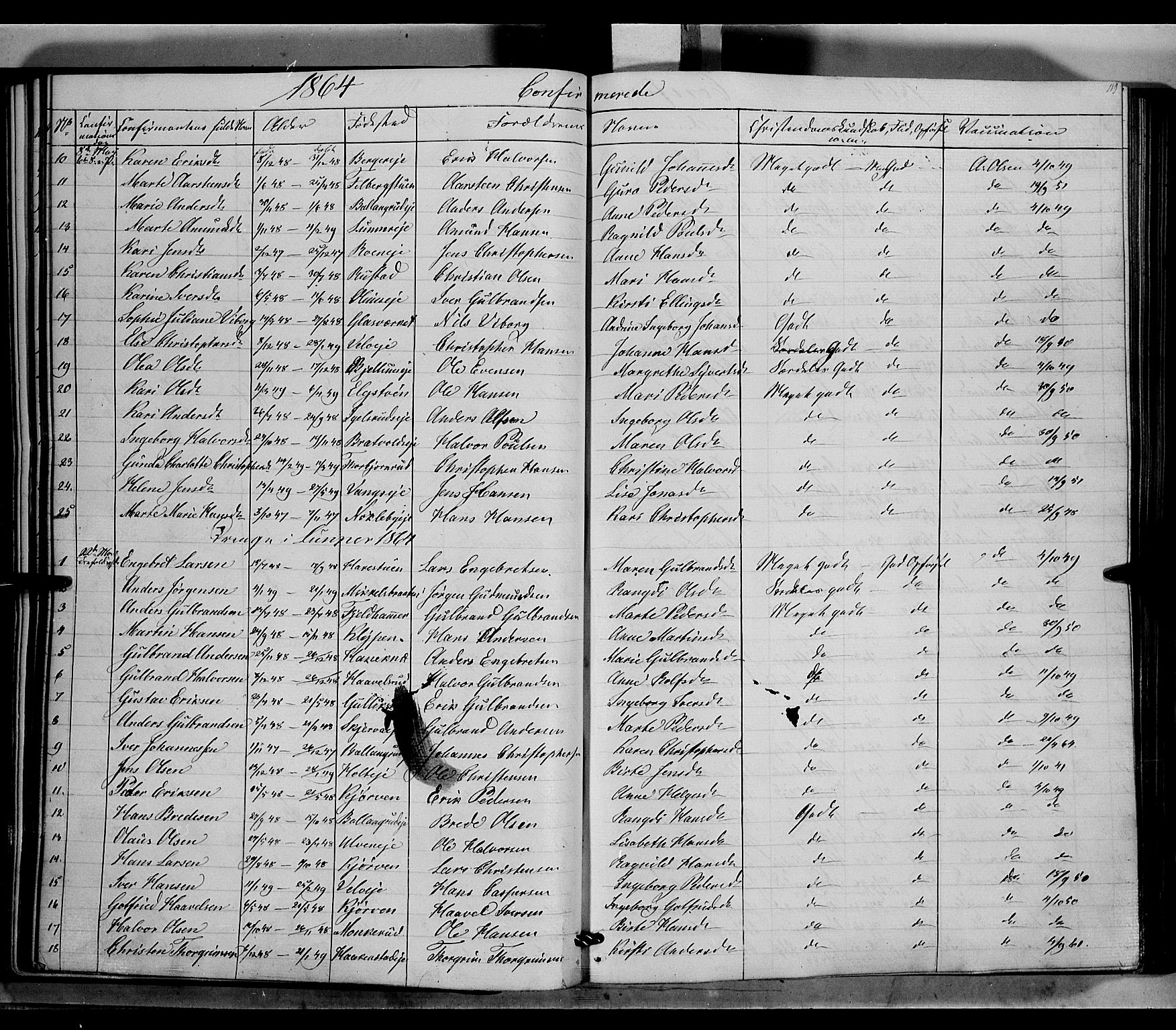 Jevnaker prestekontor, SAH/PREST-116/H/Ha/Haa/L0007: Parish register (official) no. 7, 1858-1876, p. 119