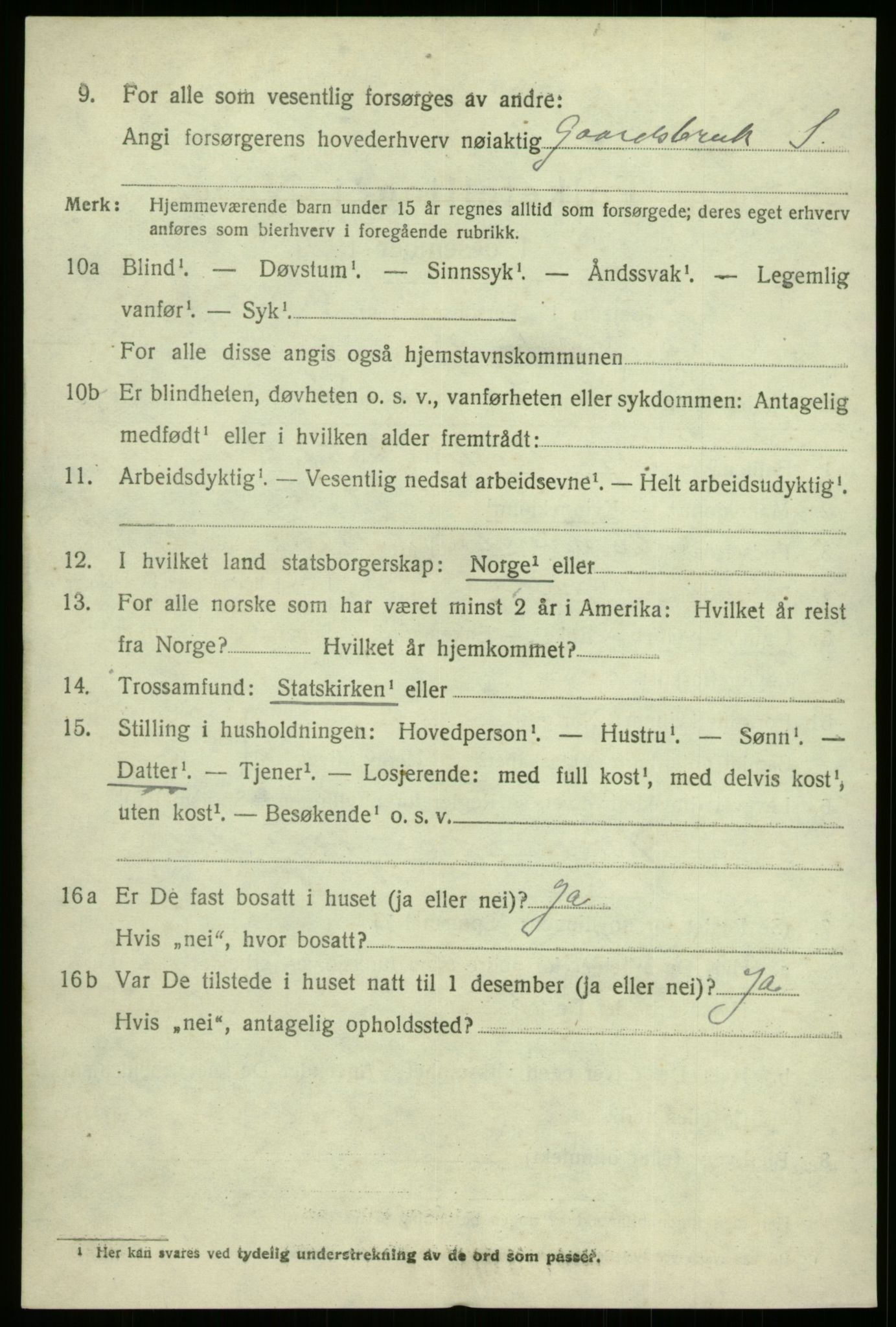 SAB, 1920 census for Sogndal, 1920, p. 6062