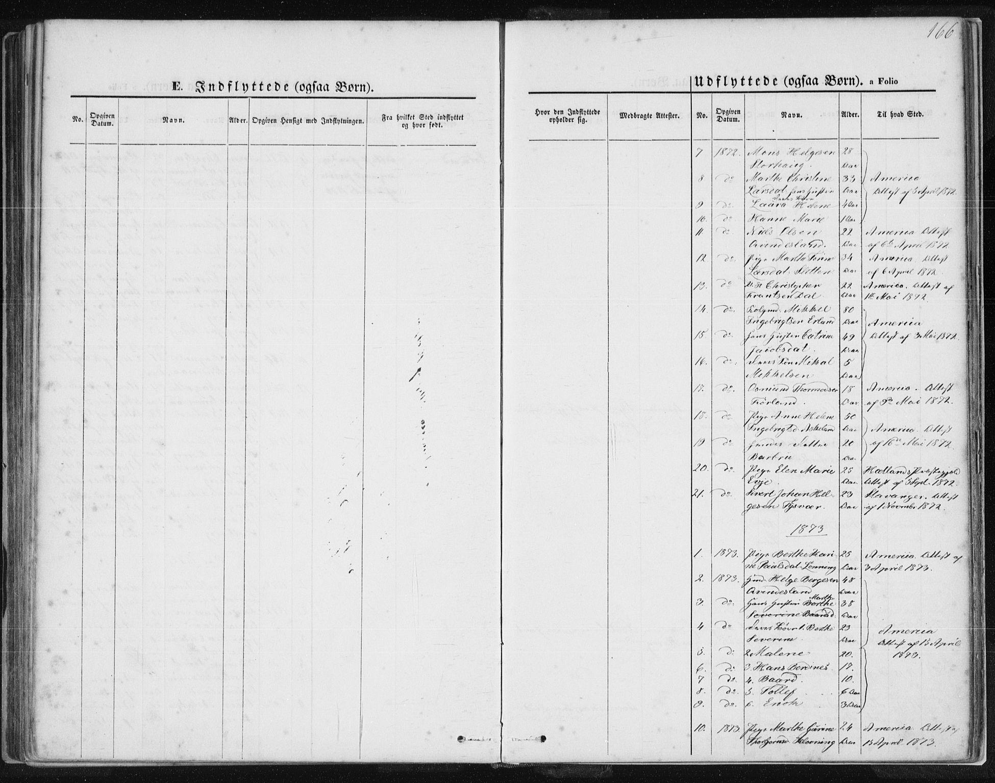 Tysvær sokneprestkontor, AV/SAST-A -101864/H/Ha/Haa/L0005: Parish register (official) no. A 5, 1865-1878, p. 166