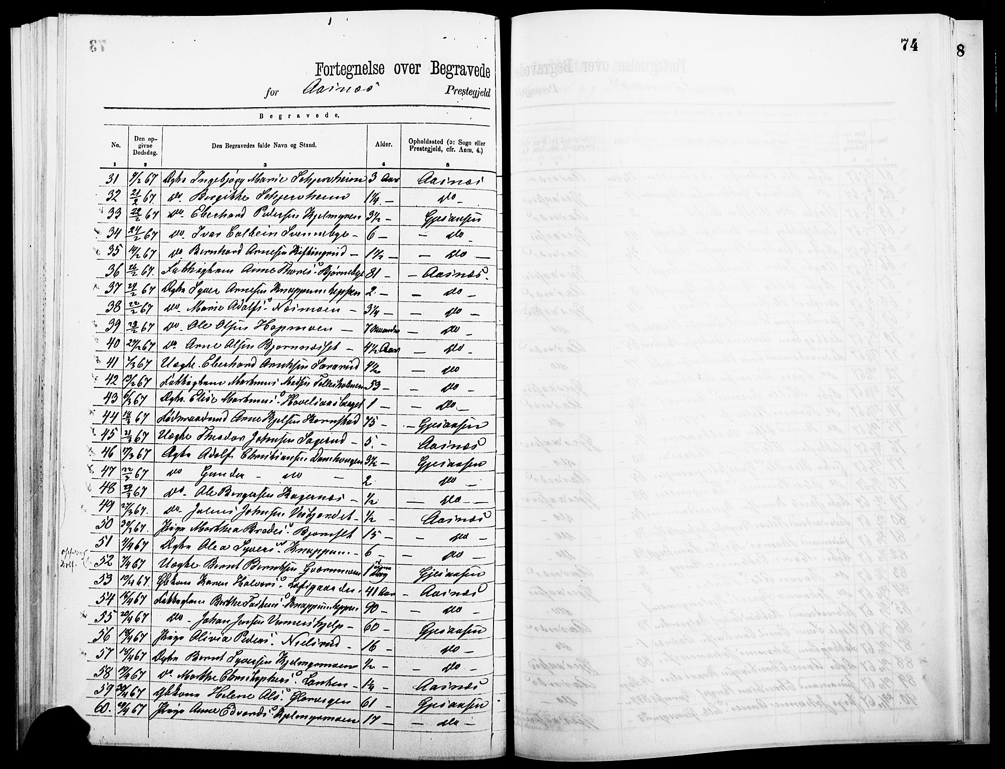 Åsnes prestekontor, AV/SAH-PREST-042/H/Ha/Haa/L0000A: Parish register (official), 1866-1872, p. 74