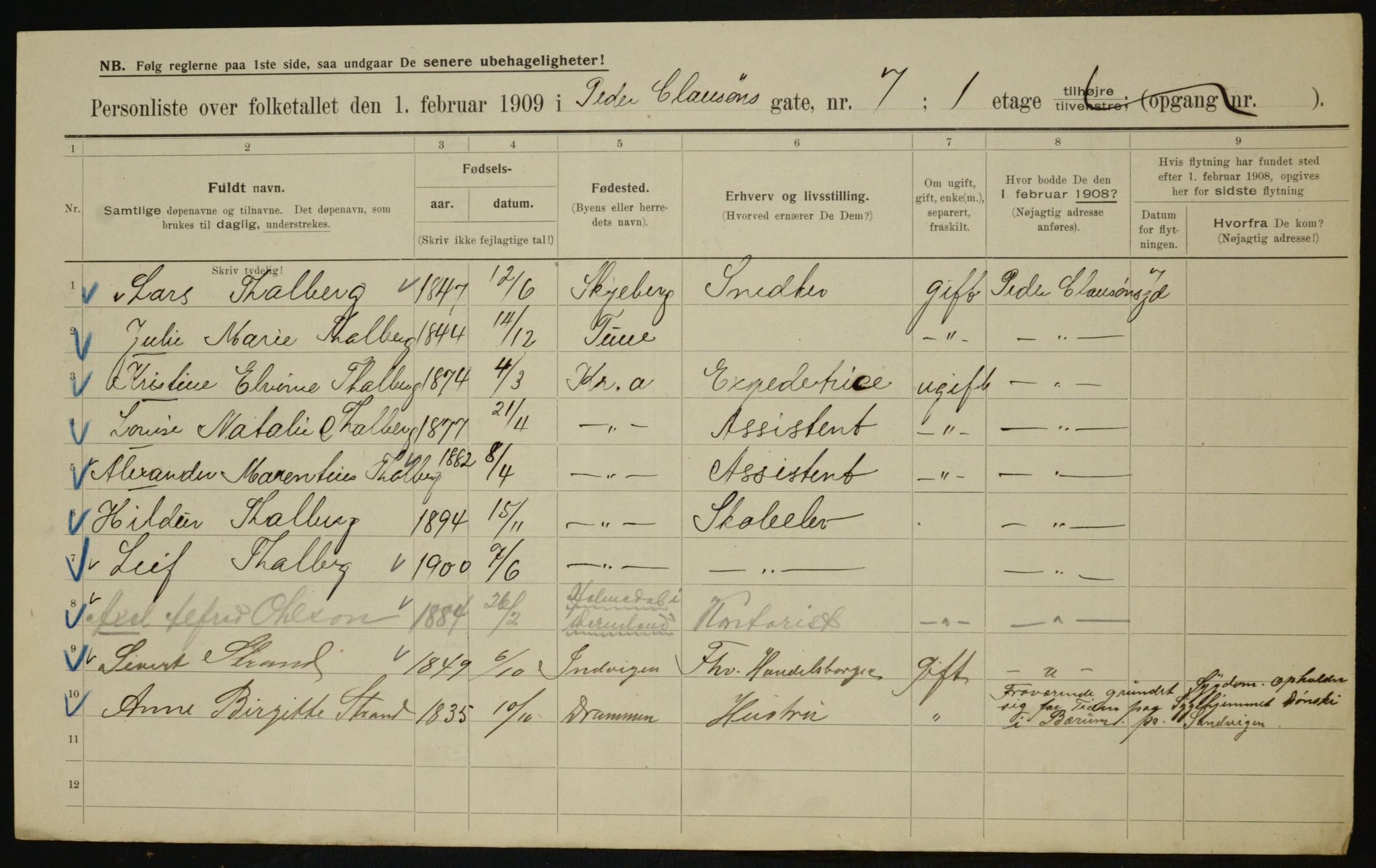 OBA, Municipal Census 1909 for Kristiania, 1909, p. 71377