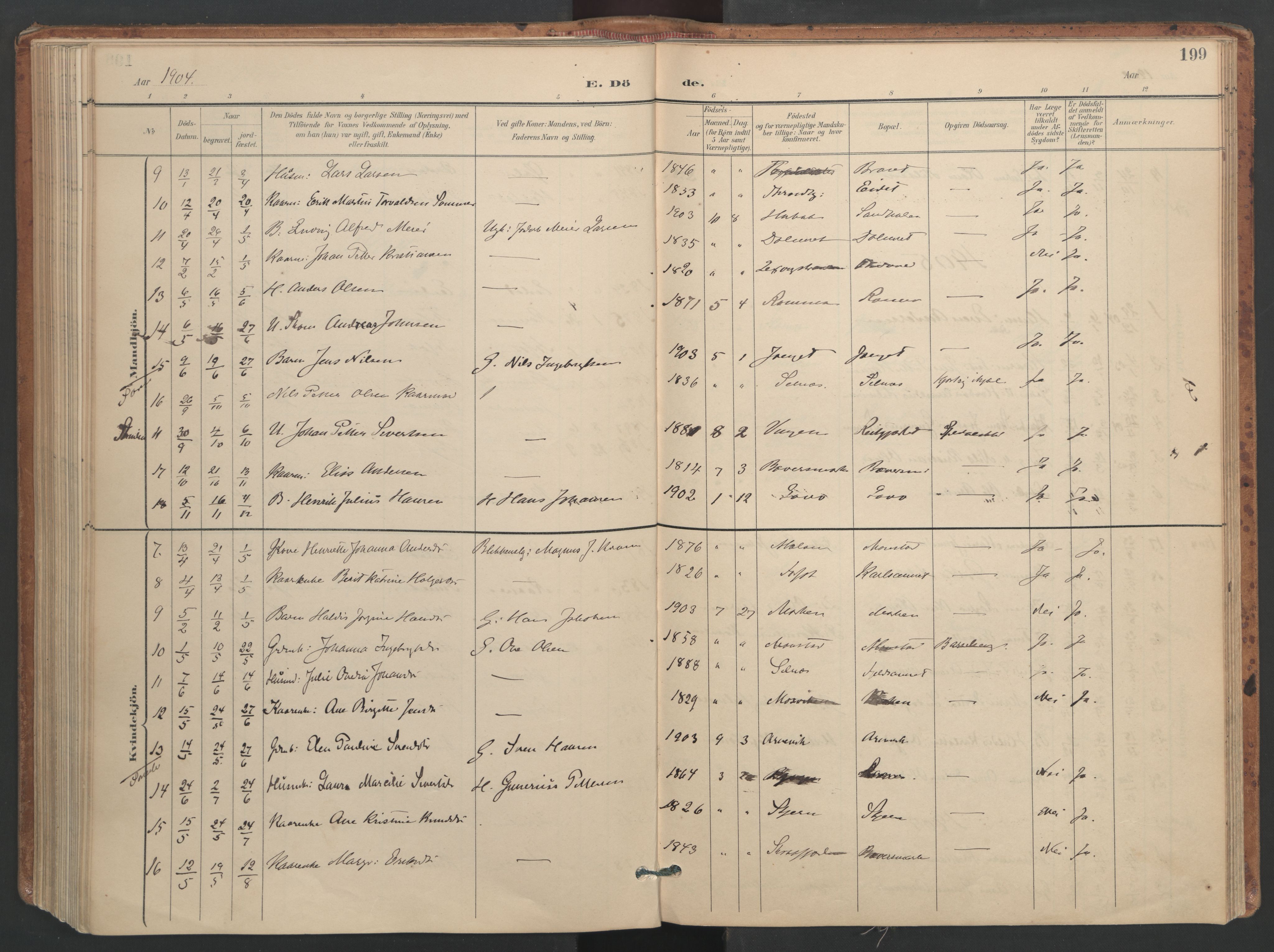 Ministerialprotokoller, klokkerbøker og fødselsregistre - Sør-Trøndelag, SAT/A-1456/655/L0681: Parish register (official) no. 655A10, 1895-1907, p. 199