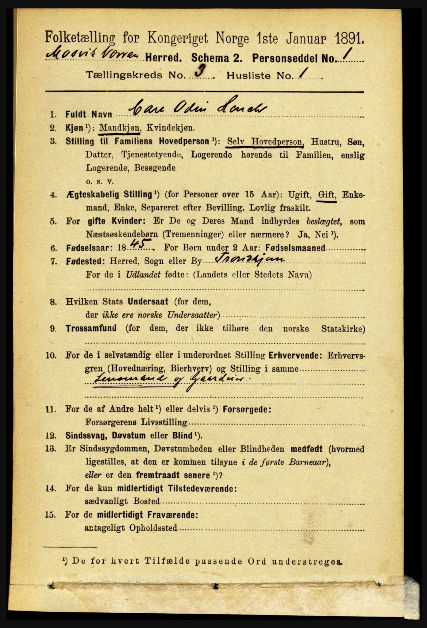 RA, 1891 census for 1723 Mosvik og Verran, 1891, p. 936