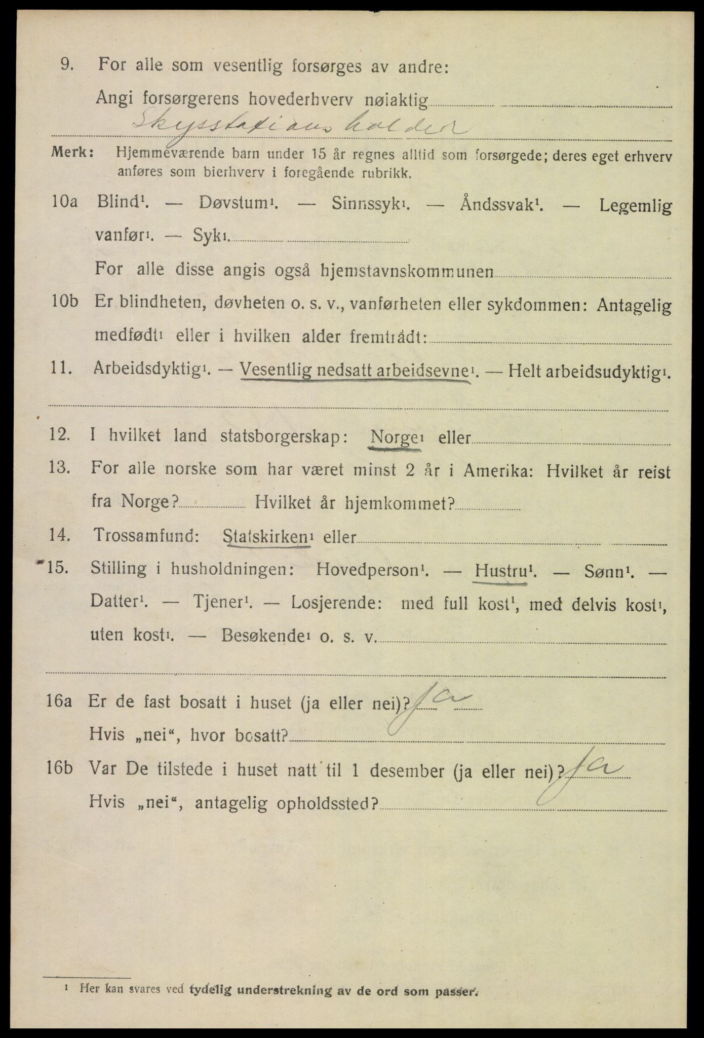 SAH, 1920 census for Trysil, 1920, p. 14122