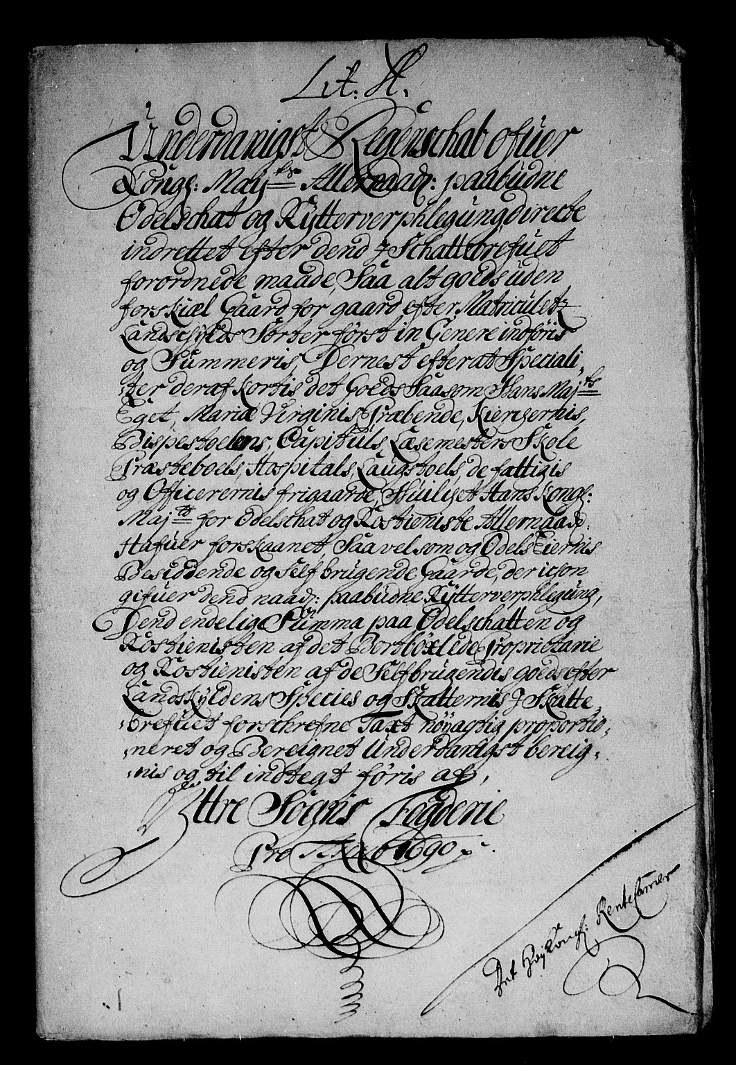 Rentekammeret inntil 1814, Reviderte regnskaper, Stiftamtstueregnskaper, Bergen stiftamt, RA/EA-6043/R/Rc/L0093: Bergen stiftamt, 1690