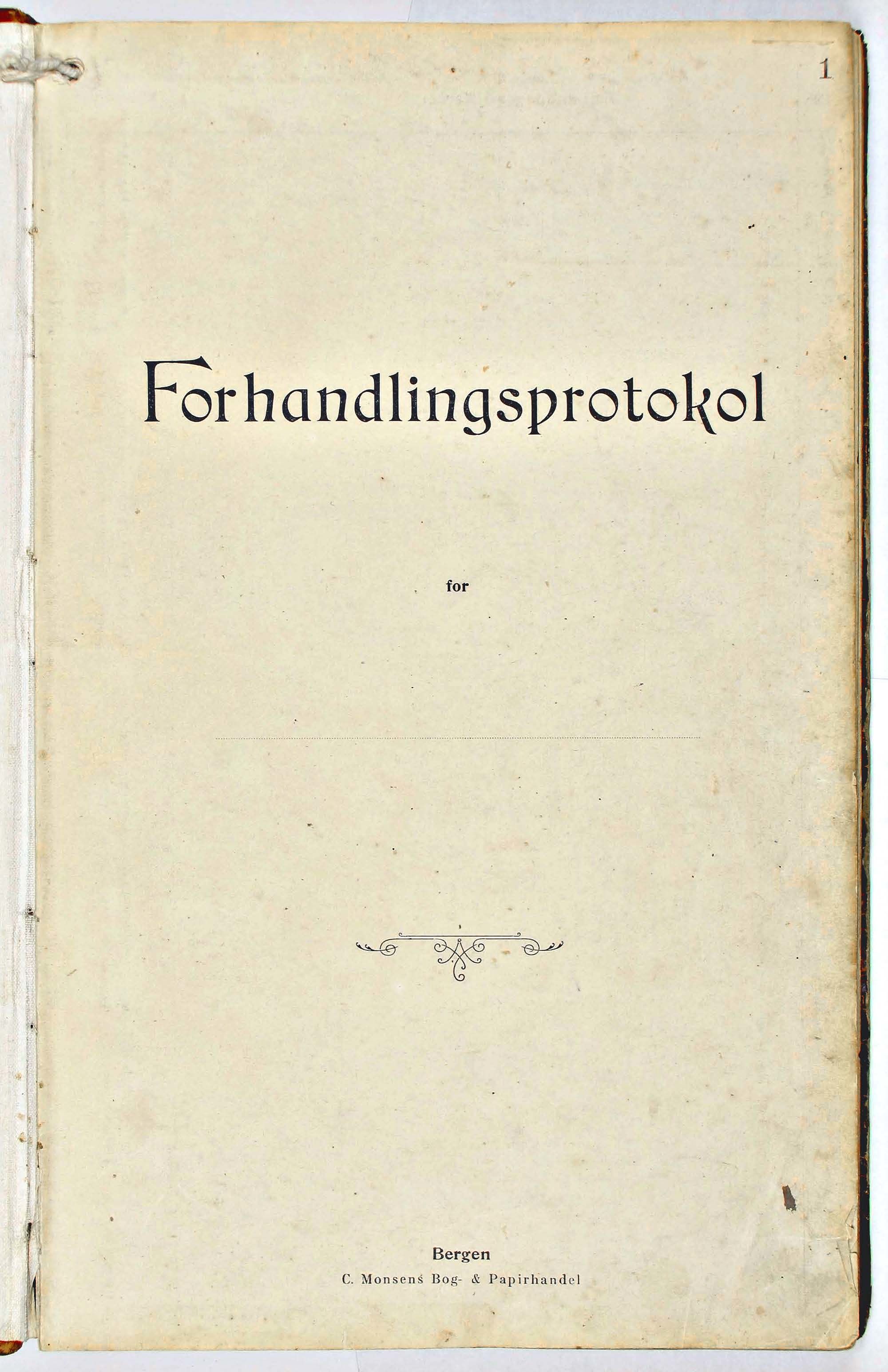 Åsane kommune. Formannskapet, BBA/A-1252/A, 1904-1909, p. 1a
