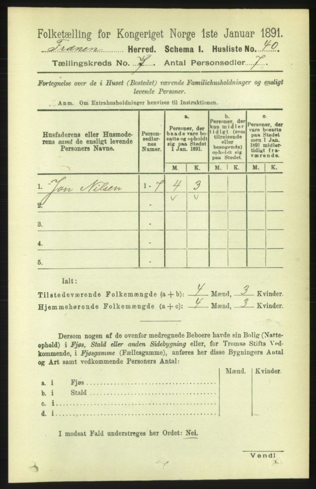 RA, 1891 census for 1548 Fræna, 1891, p. 2325