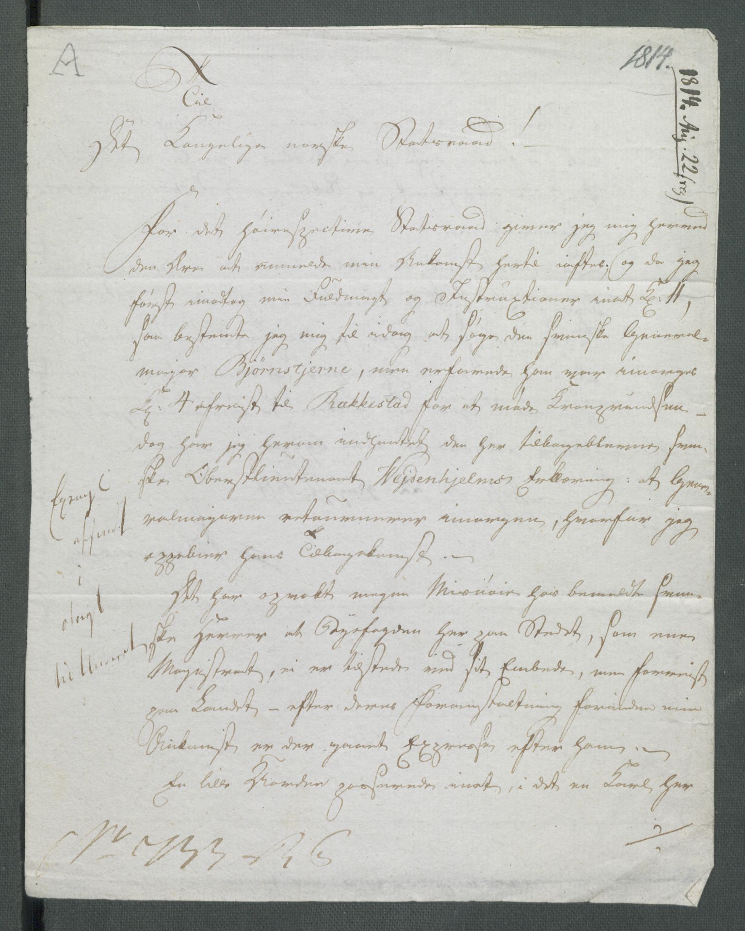 Forskjellige samlinger, Historisk-kronologisk samling, AV/RA-EA-4029/G/Ga/L0009A: Historisk-kronologisk samling. Dokumenter fra januar og ut september 1814. , 1814, p. 292