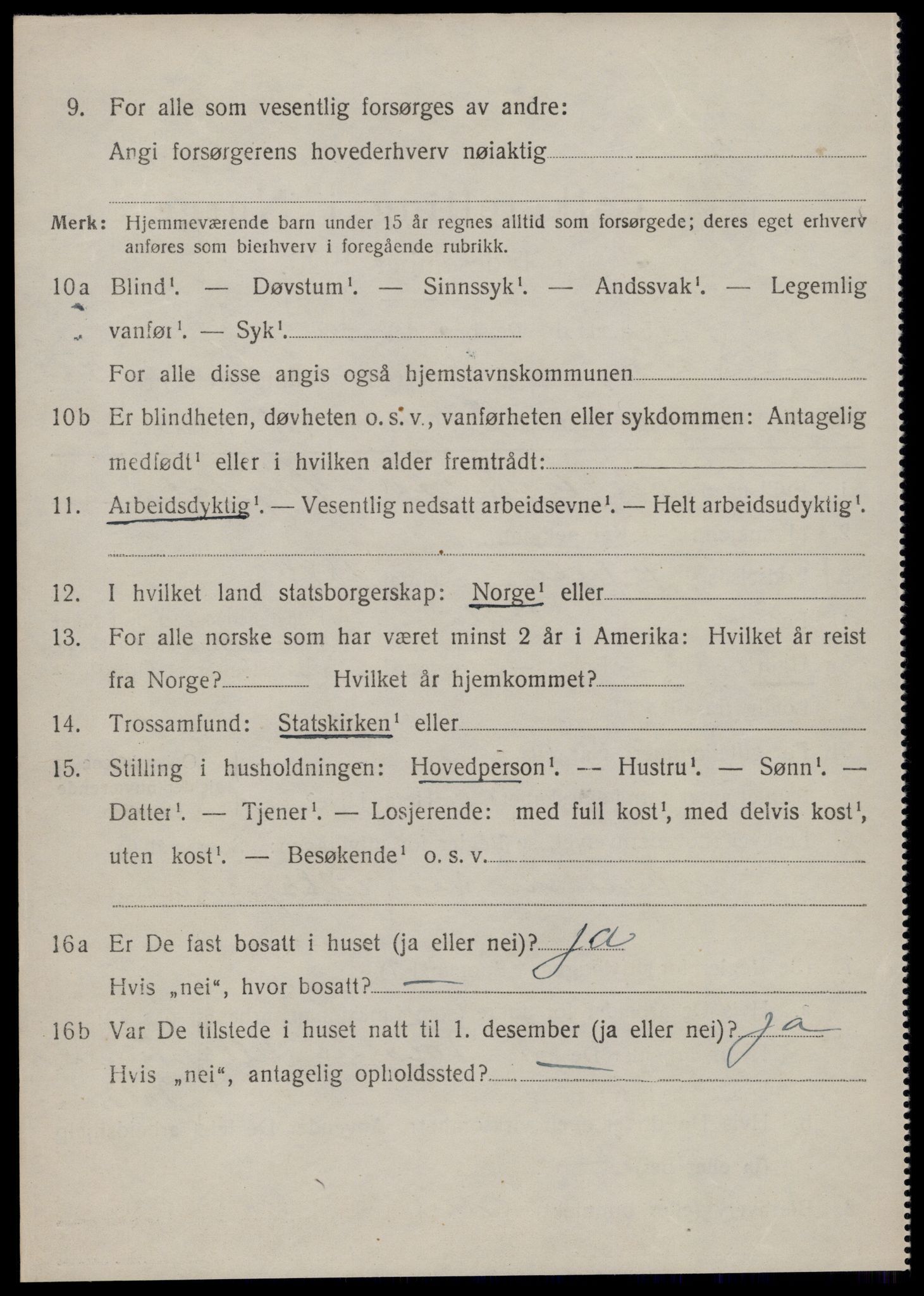 SAT, 1920 census for Volda, 1920, p. 4193