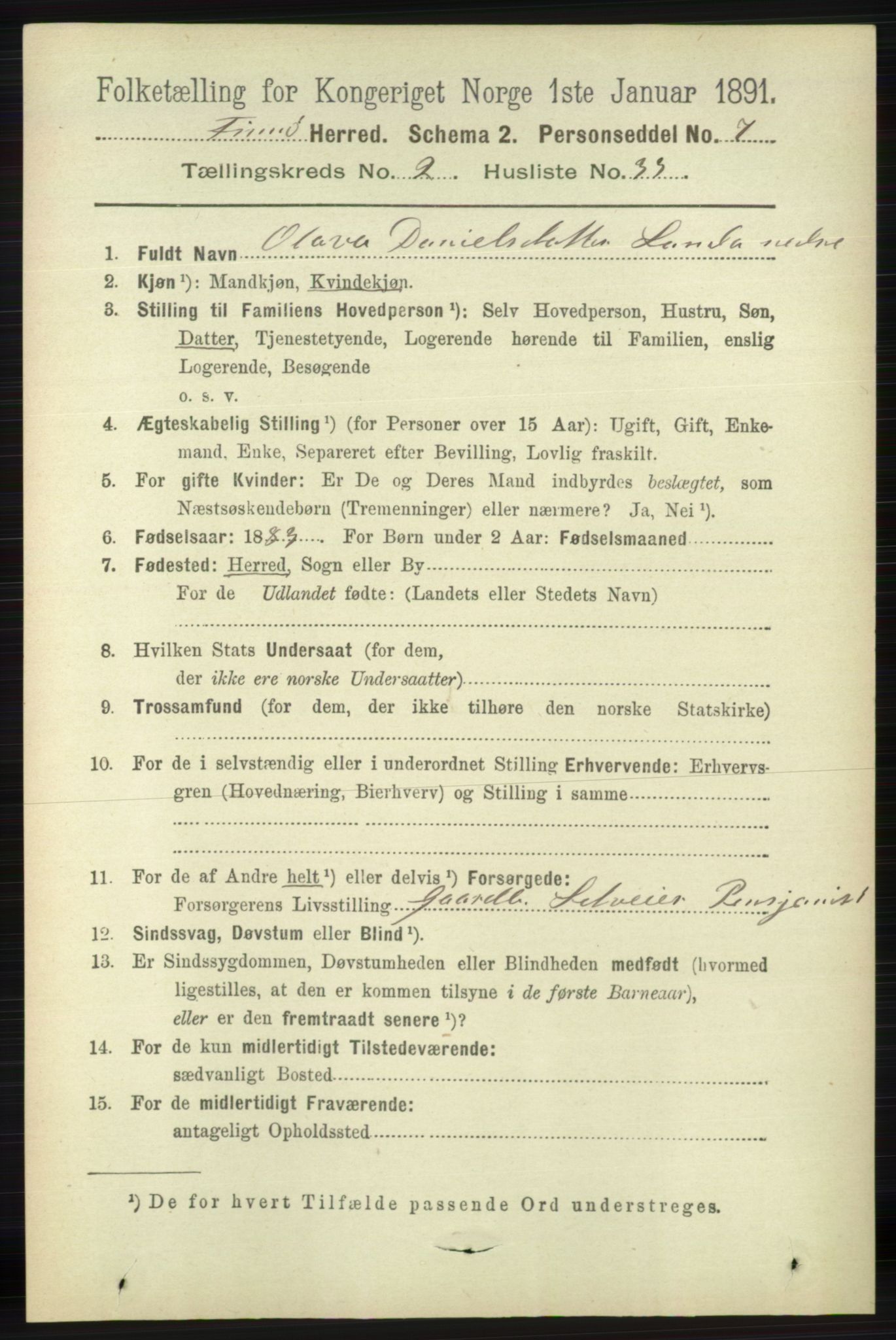 RA, 1891 census for 1141 Finnøy, 1891, p. 399