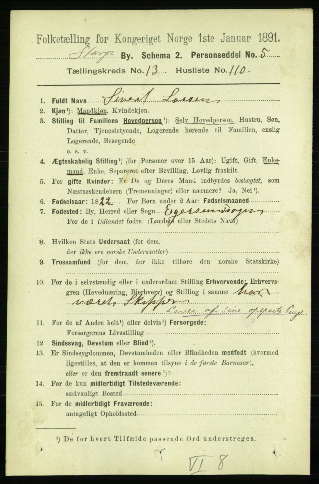 RA, 1891 census for 1103 Stavanger, 1891, p. 16930