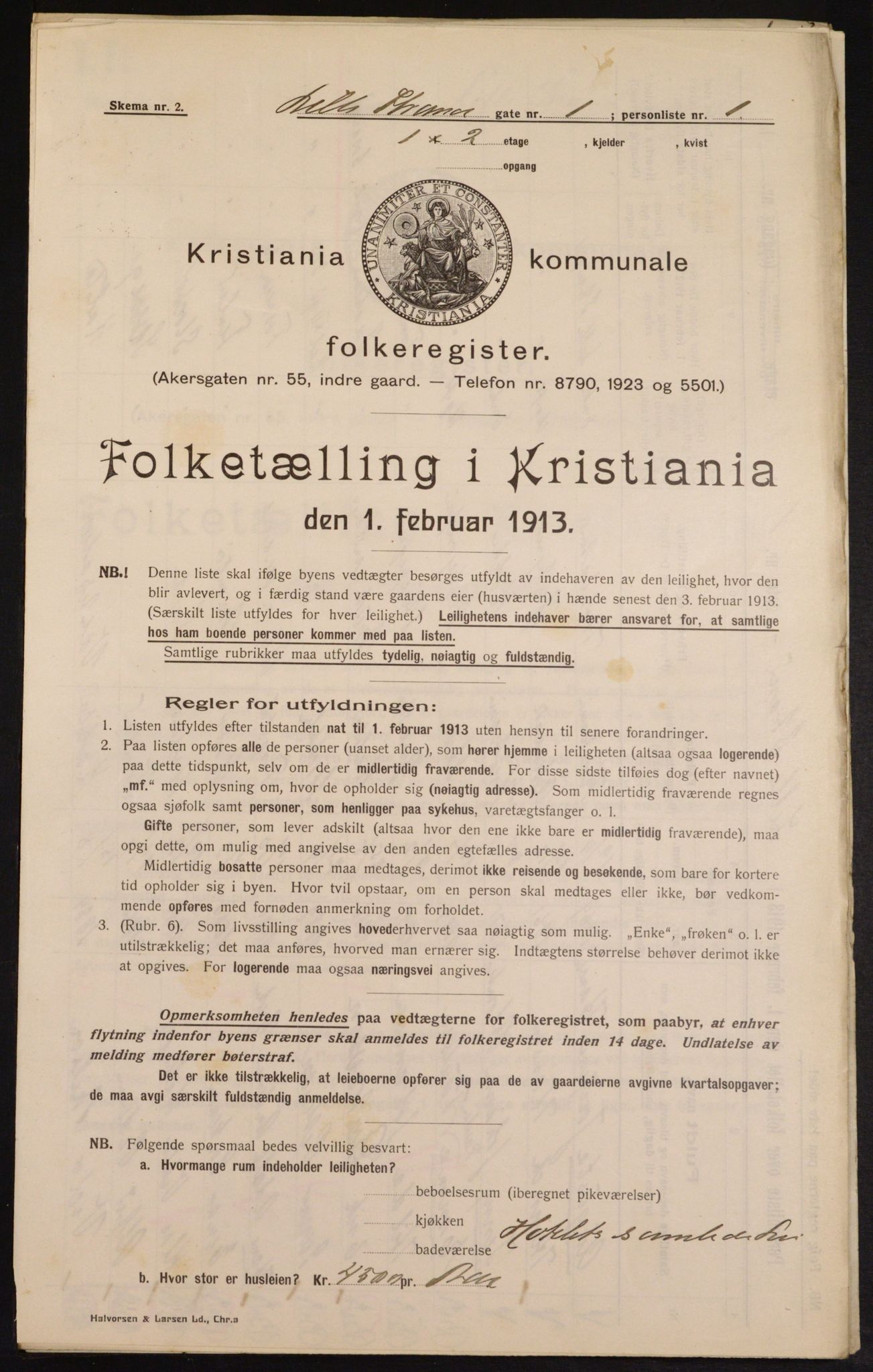 OBA, Municipal Census 1913 for Kristiania, 1913, p. 57348