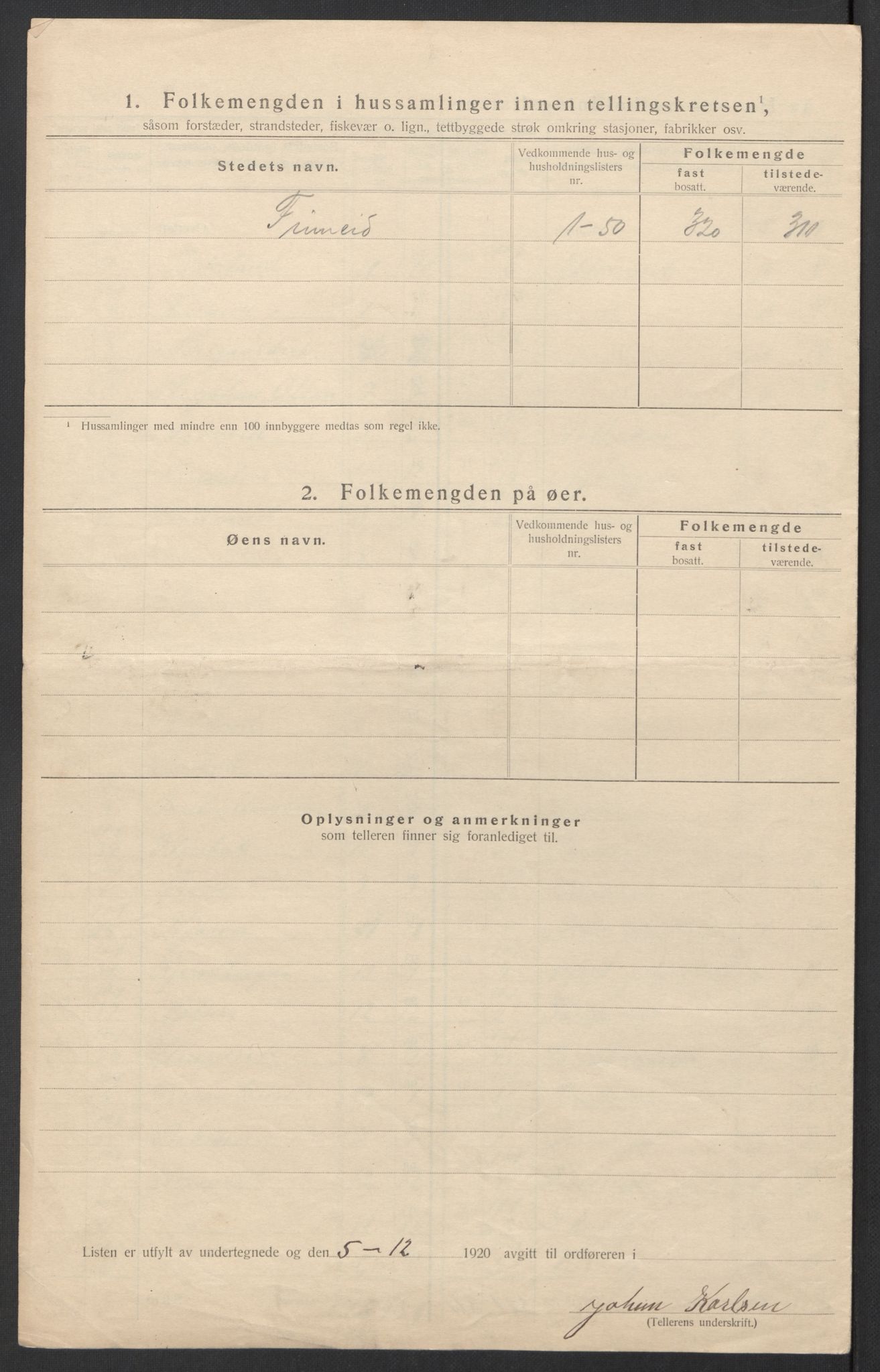 SAT, 1920 census for Fauske, 1920, p. 53