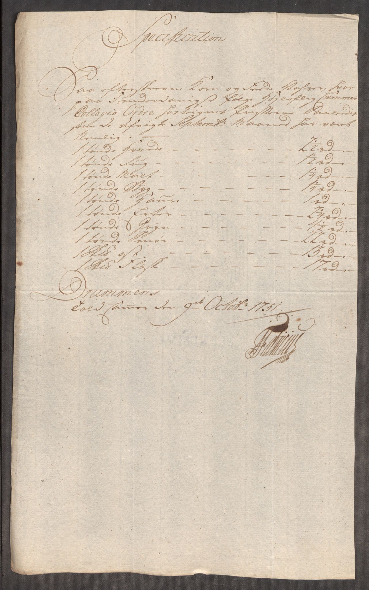 Rentekammeret inntil 1814, Realistisk ordnet avdeling, AV/RA-EA-4070/Oe/L0004: [Ø1]: Priskuranter, 1749-1752, p. 557