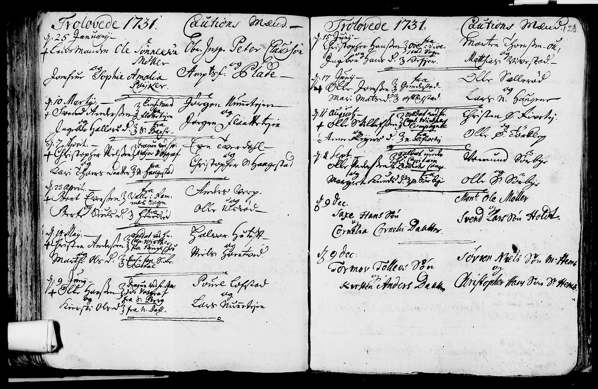 Våle kirkebøker, SAKO/A-334/F/Fa/L0002: Parish register (official) no. I 2, 1705-1732, p. 123