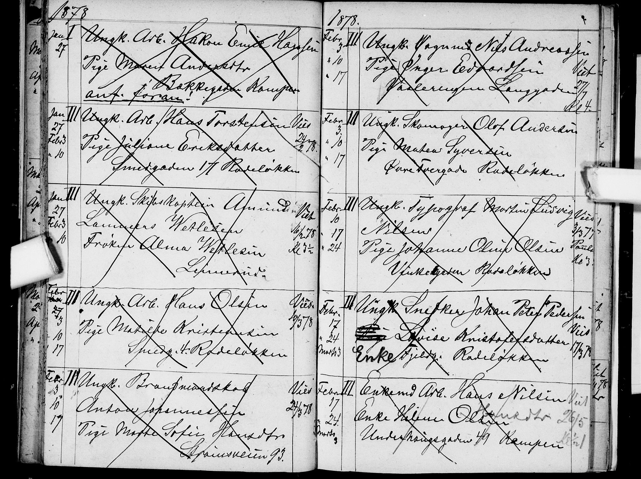 Østre Aker prestekontor Kirkebøker, AV/SAO-A-10840/H/Ha/L0003: Banns register no. I 3, 1873-1878