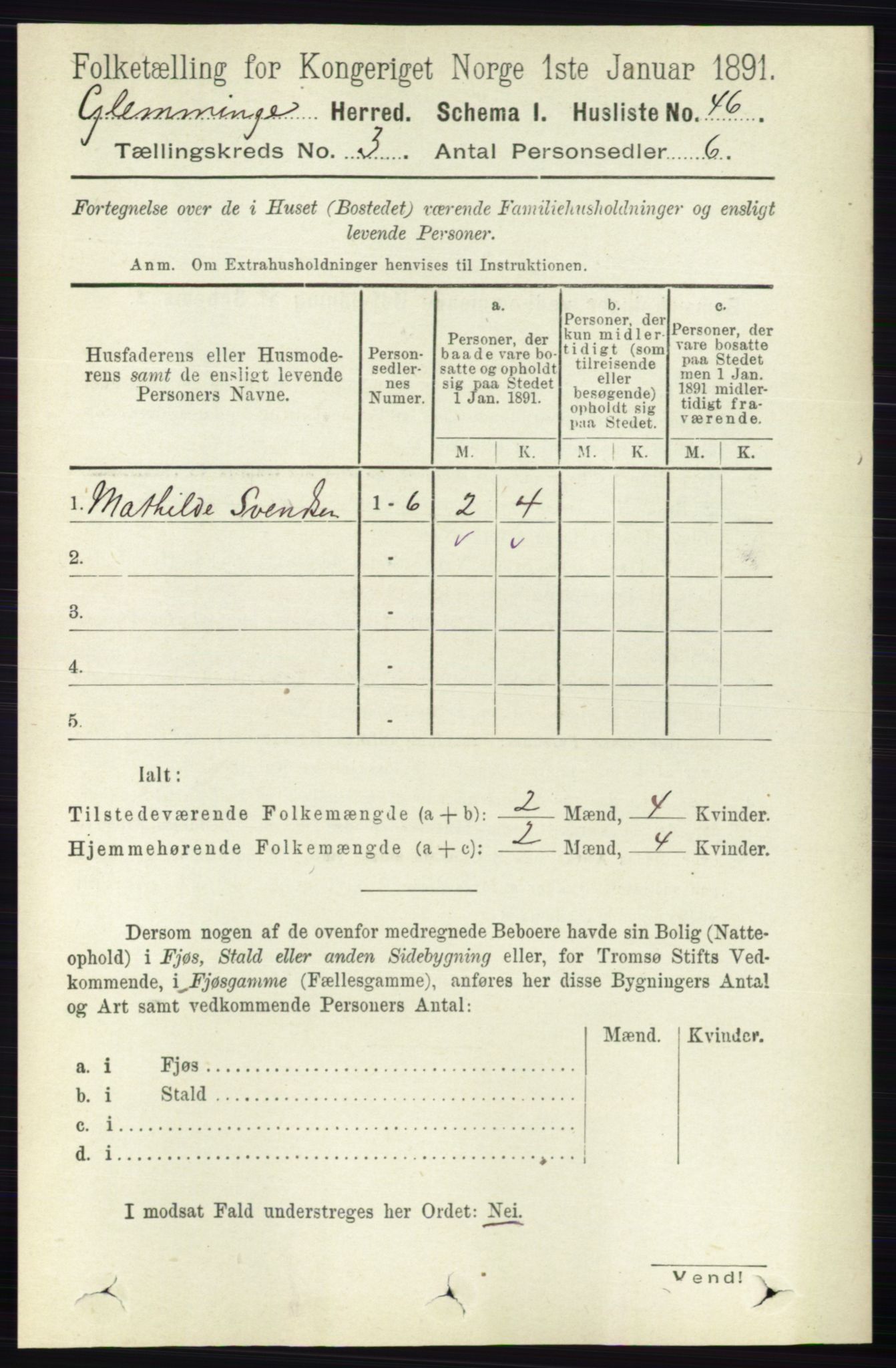 RA, 1891 census for 0132 Glemmen, 1891, p. 1837