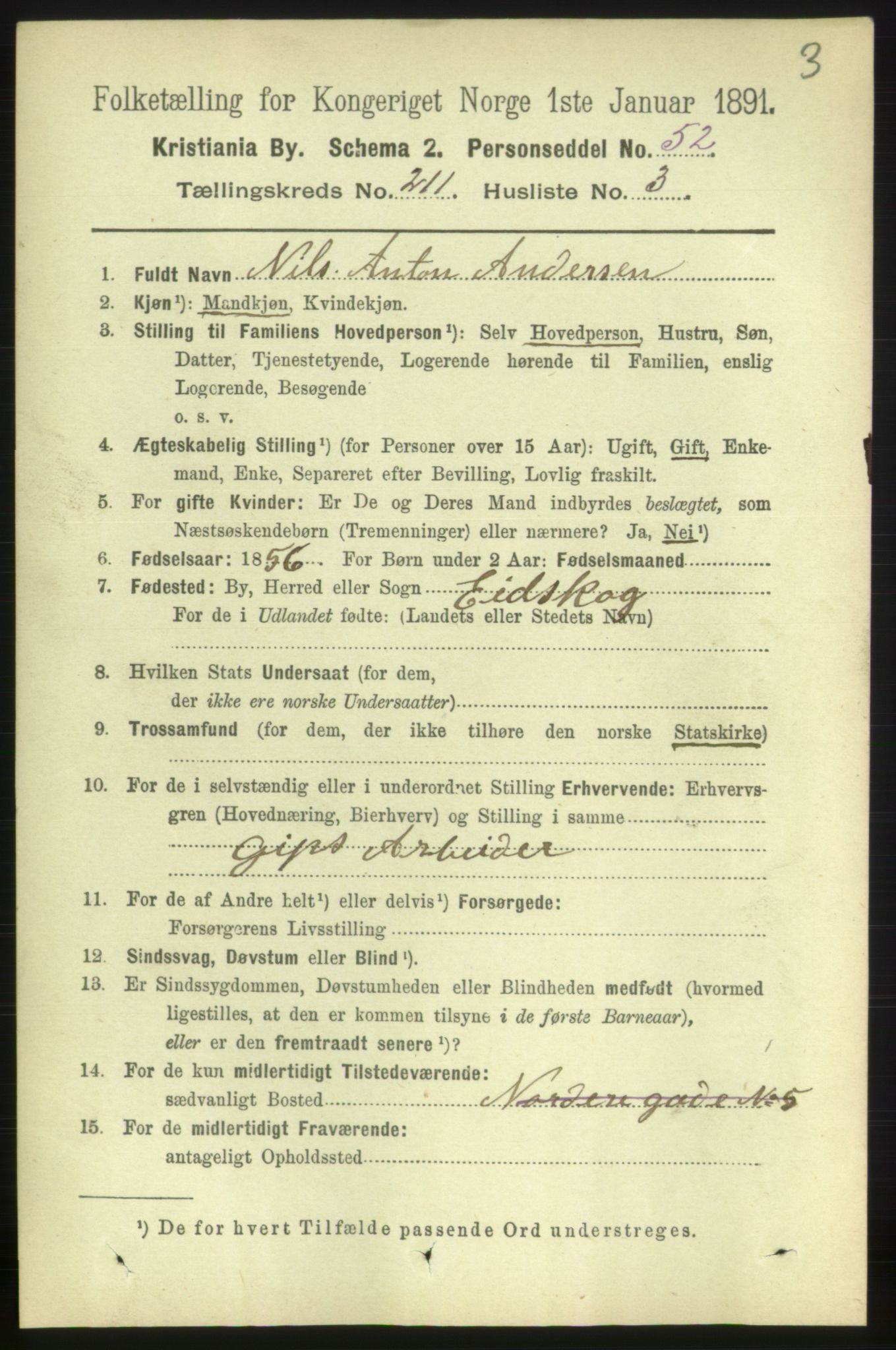 RA, 1891 census for 0301 Kristiania, 1891, p. 125977