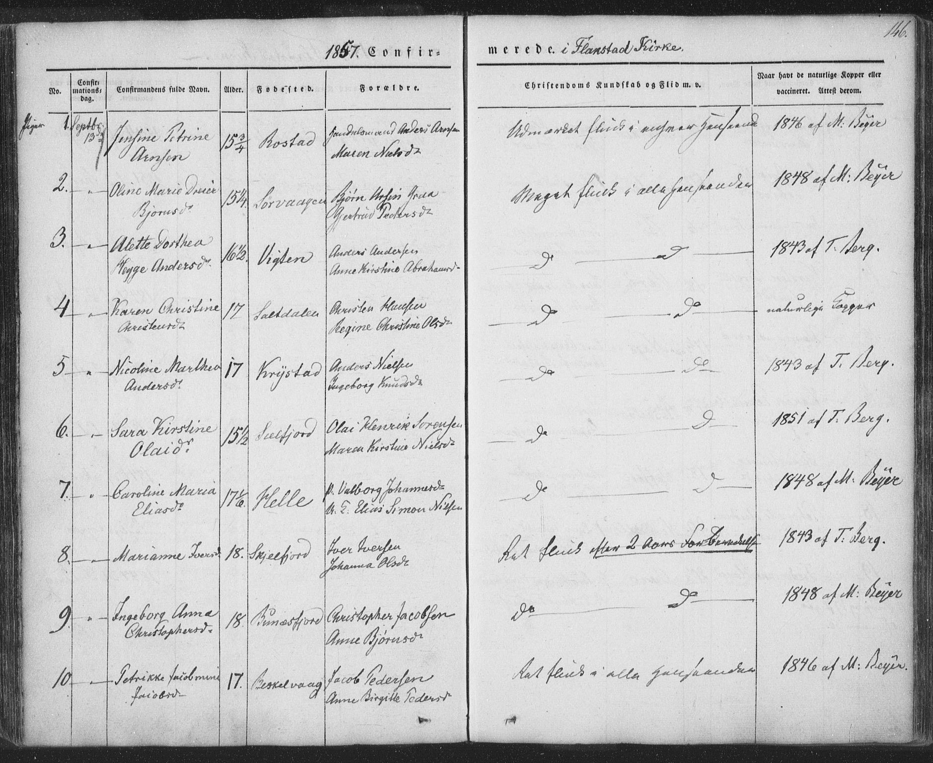 Ministerialprotokoller, klokkerbøker og fødselsregistre - Nordland, AV/SAT-A-1459/885/L1202: Parish register (official) no. 885A03, 1838-1859, p. 146