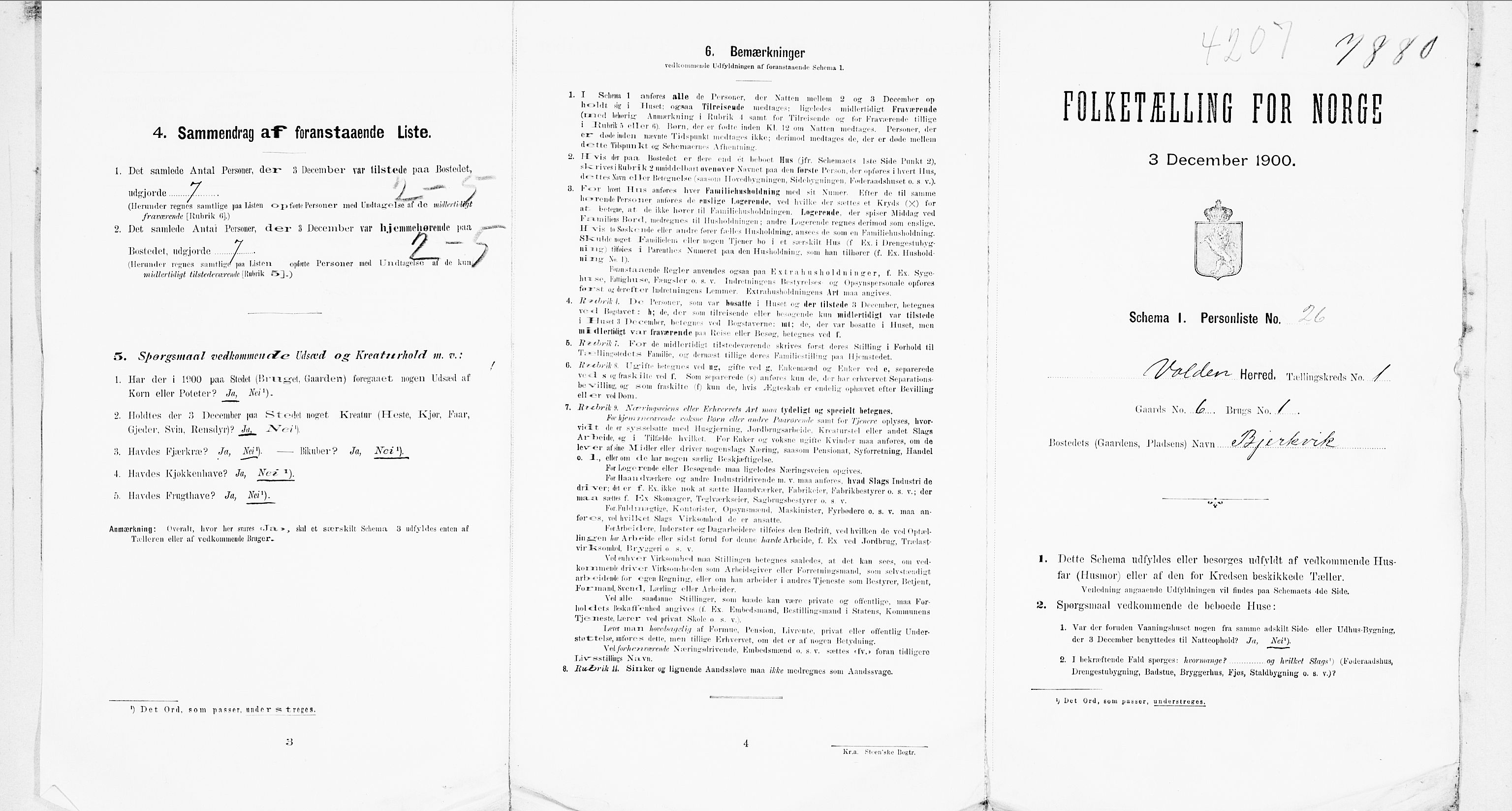 SAT, 1900 census for Volda, 1900, p. 36