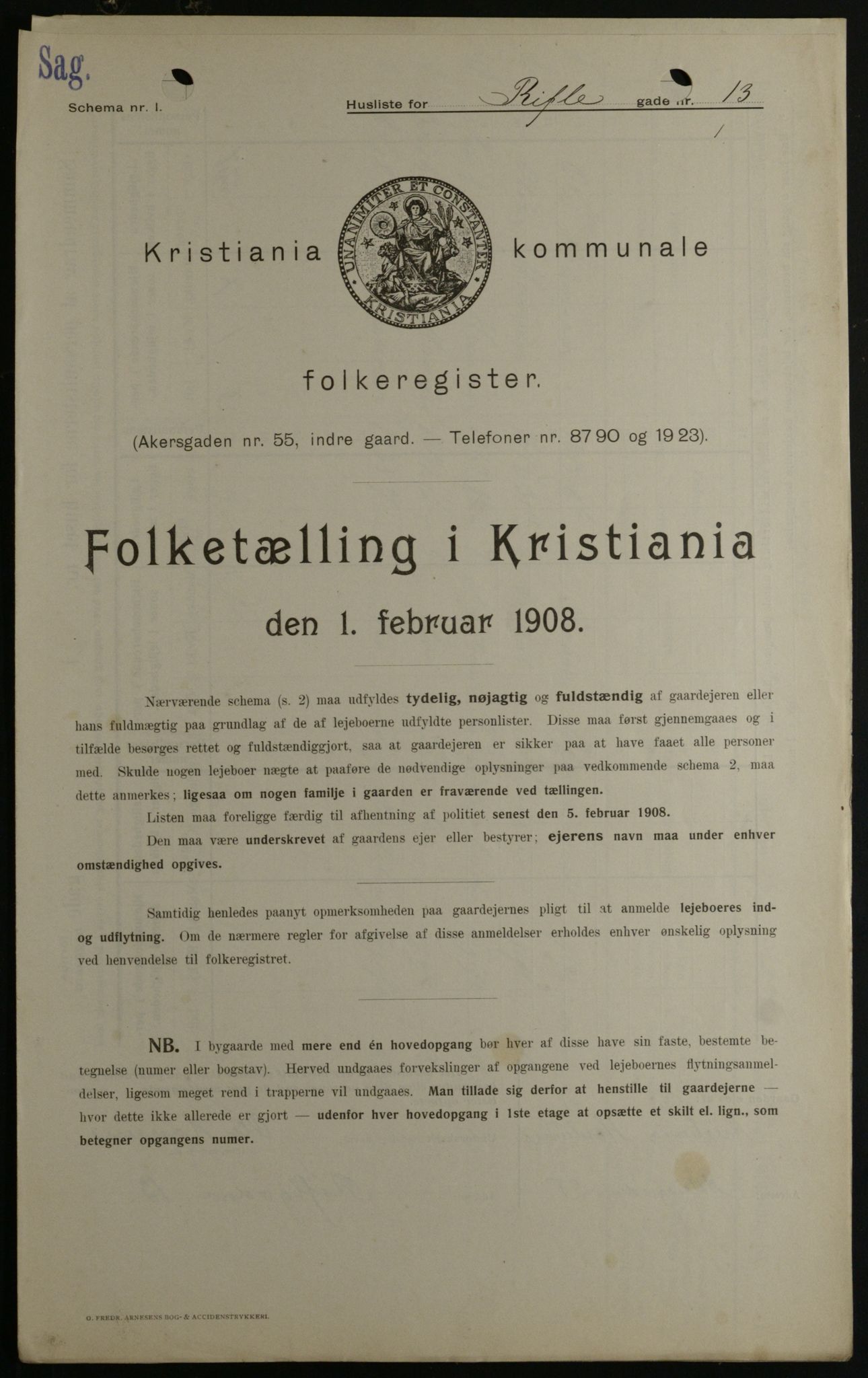 OBA, Municipal Census 1908 for Kristiania, 1908, p. 74737