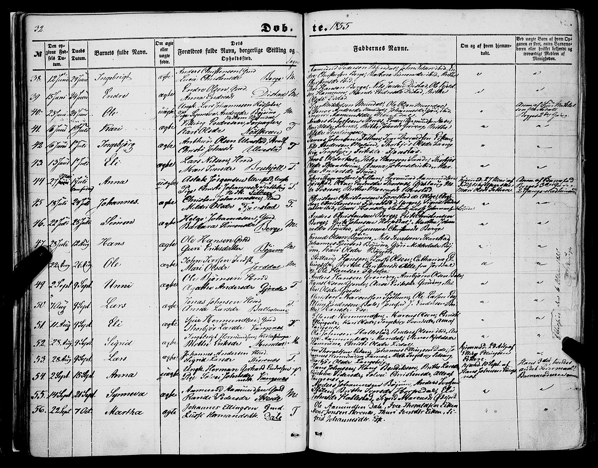 Balestrand sokneprestembete, SAB/A-79601/H/Haa/Haaa/L0002: Parish register (official) no. A 2, 1847-1866, p. 32