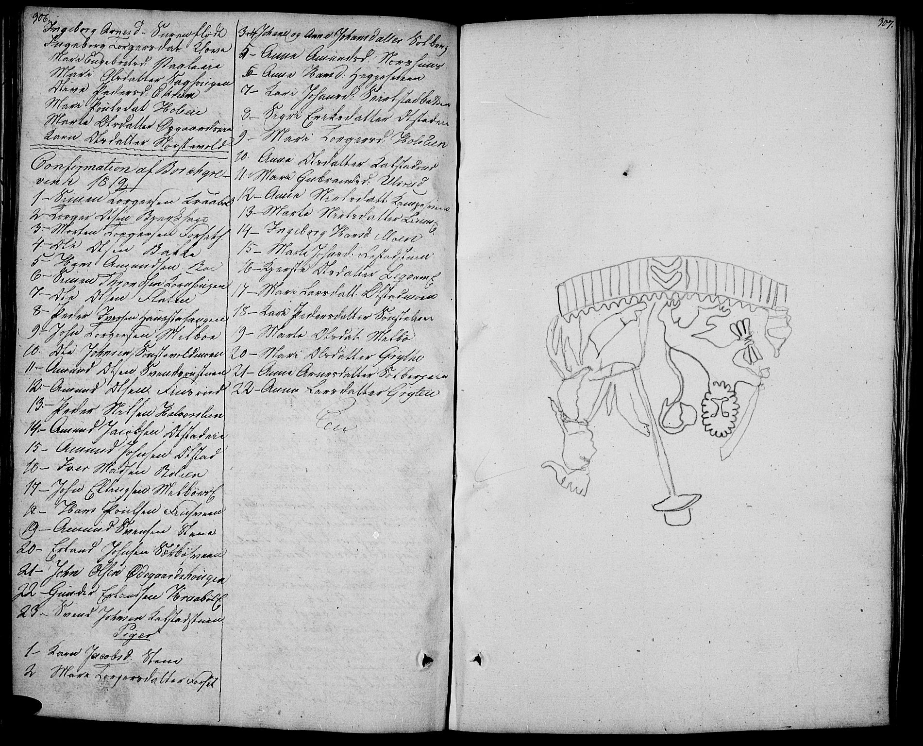 Gausdal prestekontor, SAH/PREST-090/H/Ha/Haa/L0004: Parish register (official) no. 4, 1809-1817, p. 306-307