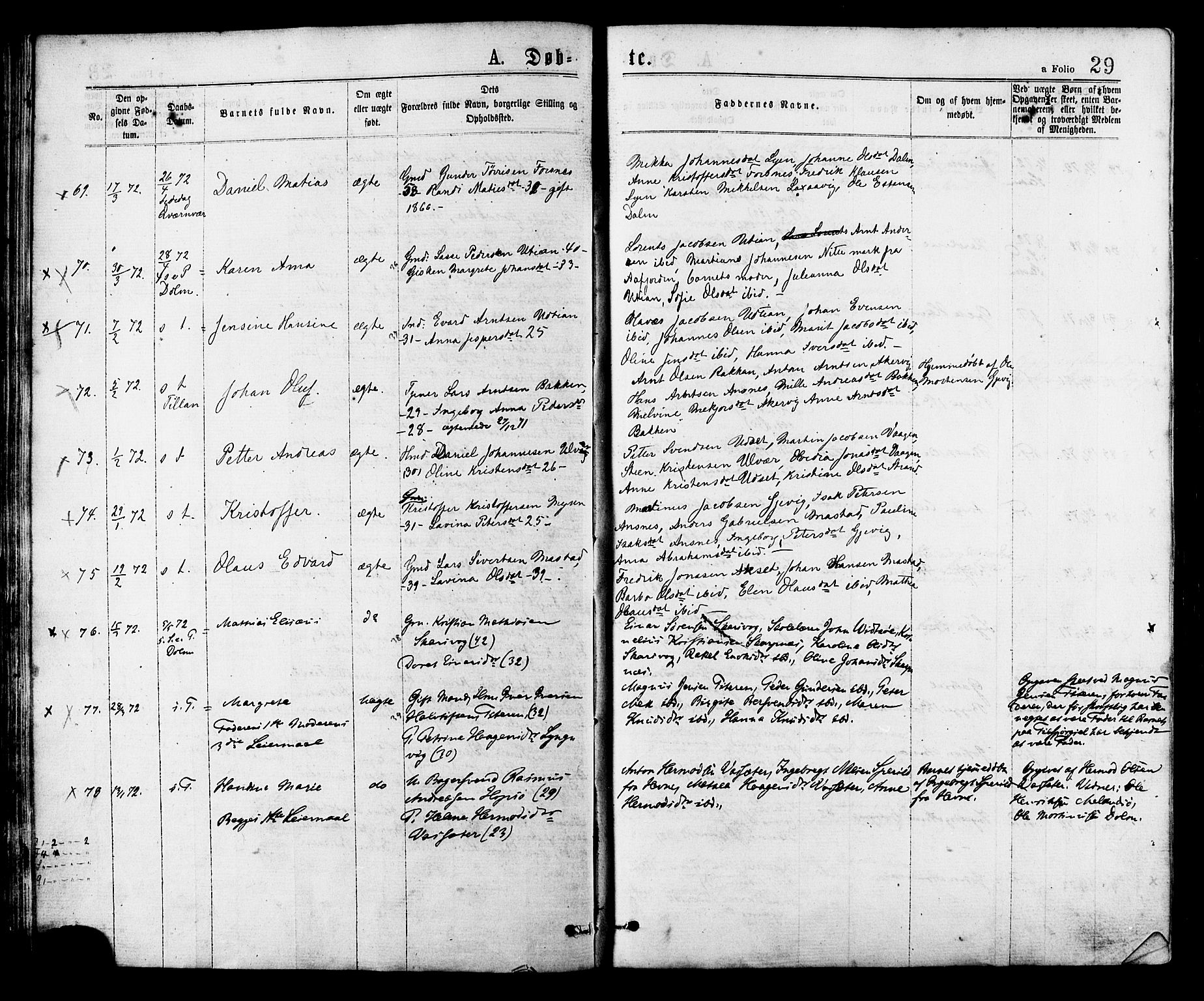 Ministerialprotokoller, klokkerbøker og fødselsregistre - Sør-Trøndelag, SAT/A-1456/634/L0532: Parish register (official) no. 634A08, 1871-1881, p. 29