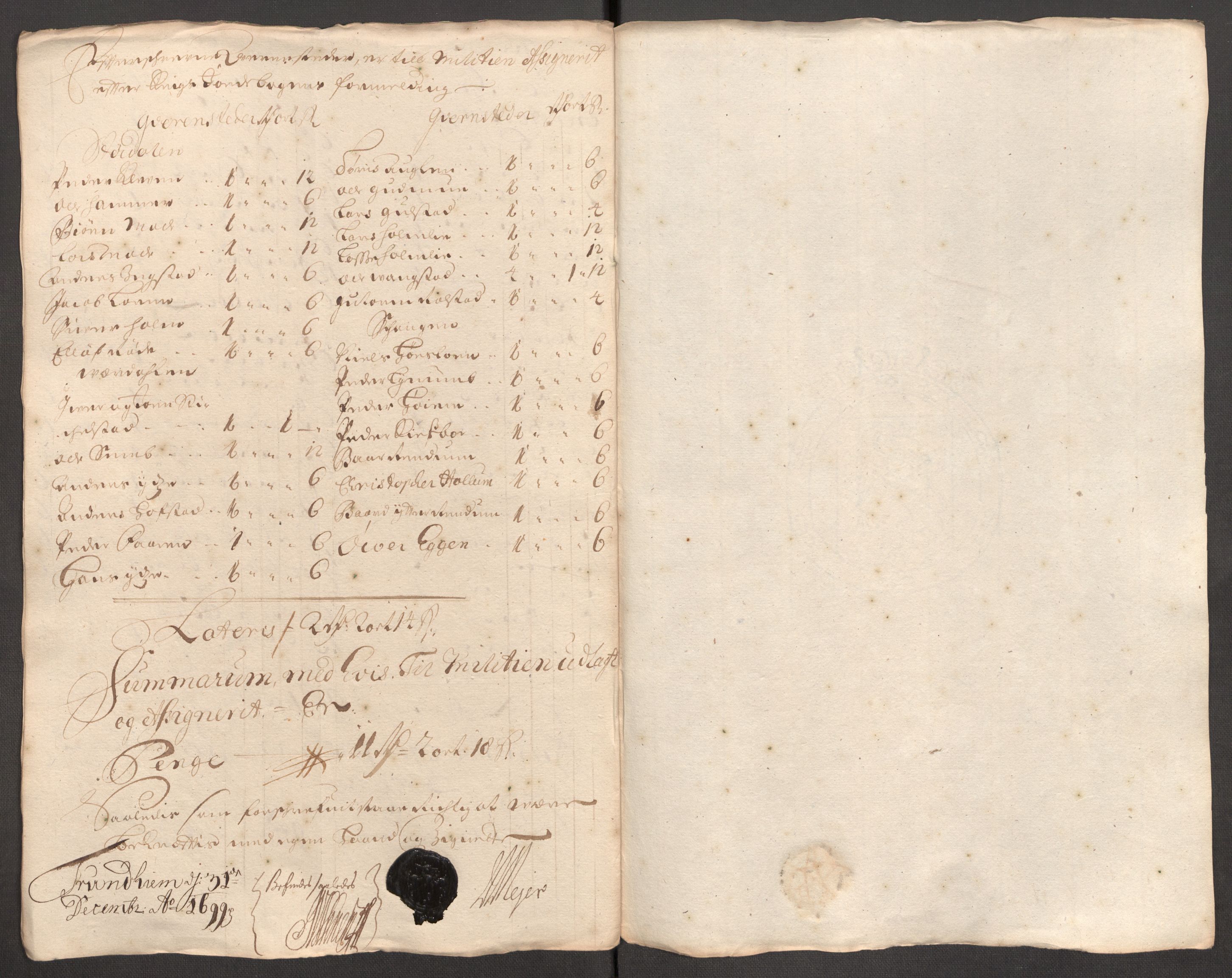 Rentekammeret inntil 1814, Reviderte regnskaper, Fogderegnskap, AV/RA-EA-4092/R62/L4191: Fogderegnskap Stjørdal og Verdal, 1699, p. 168