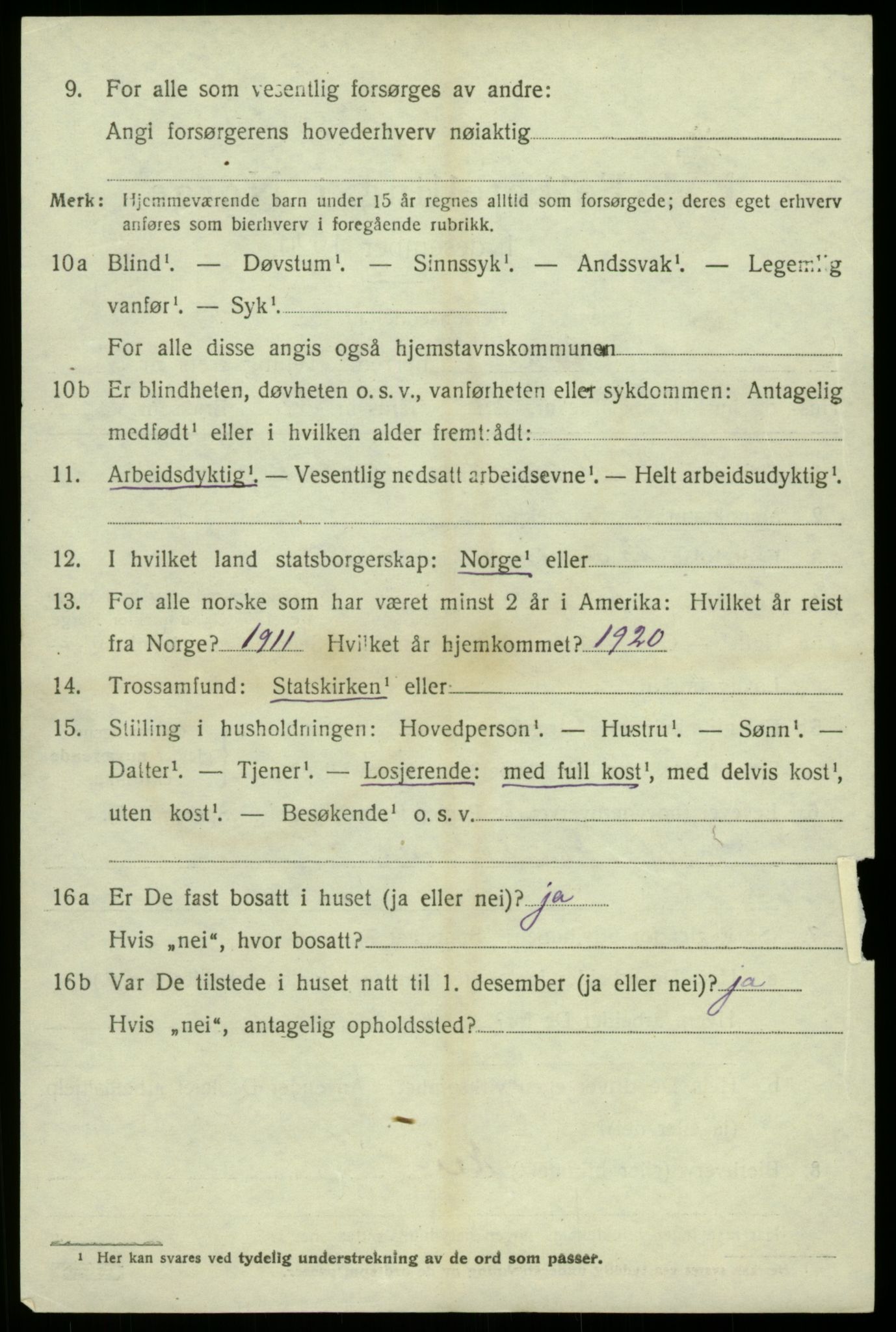 SAB, 1920 census for Røldal, 1920, p. 748