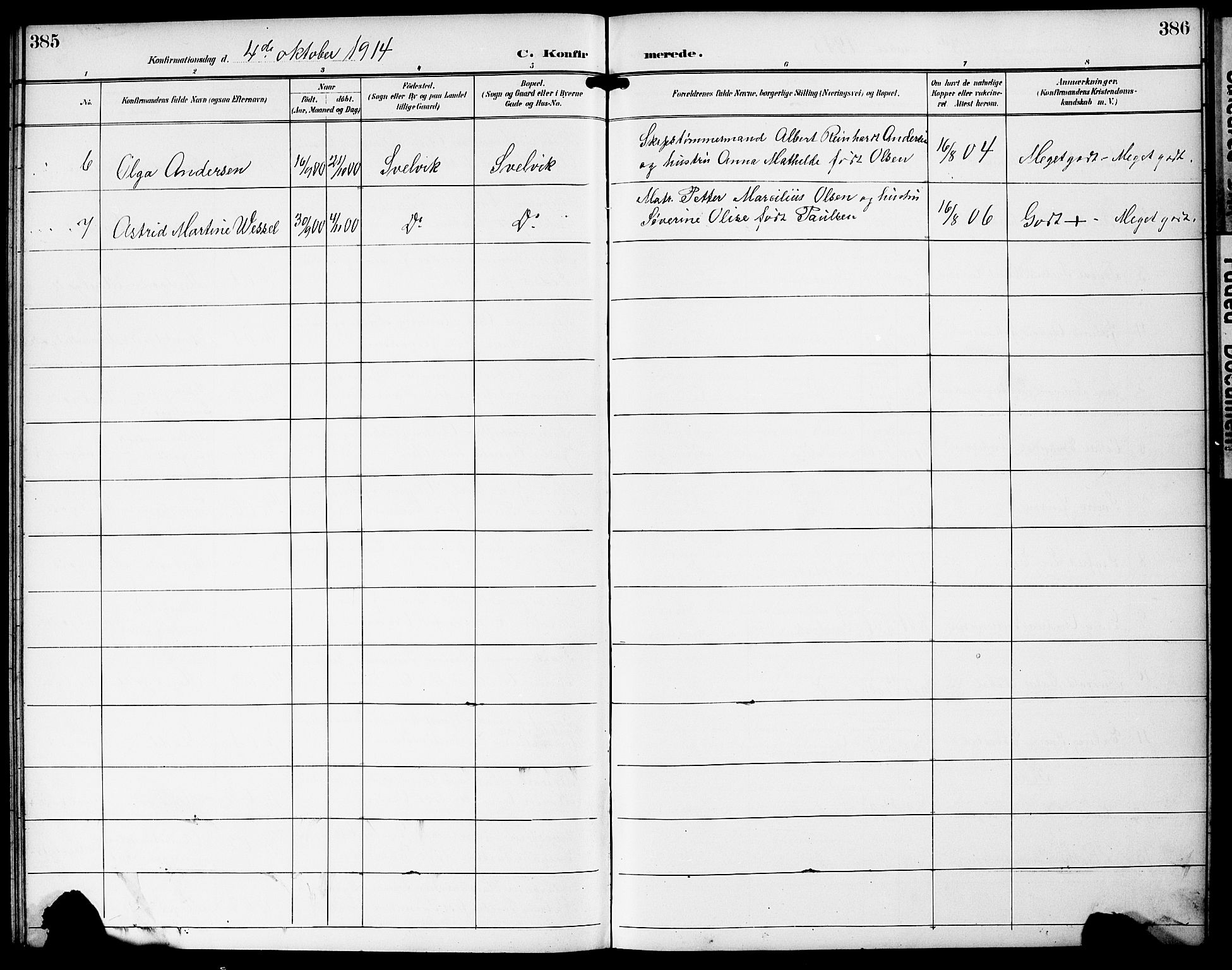 Strømm kirkebøker, AV/SAKO-A-322/G/Gb/L0002: Parish register (copy) no. II 2, 1897-1928, p. 385-386