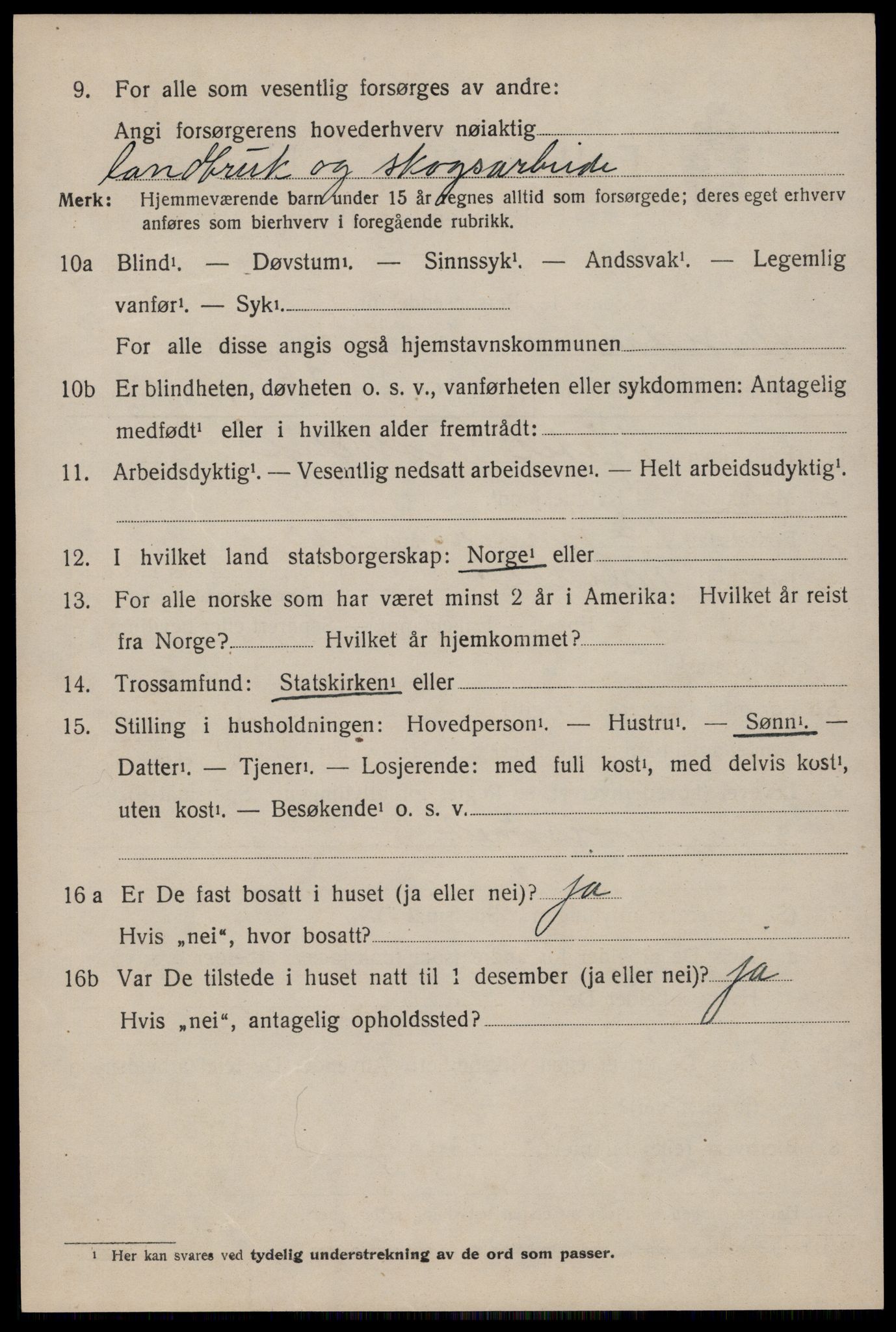SAKO, 1920 census for Nissedal, 1920, p. 1834