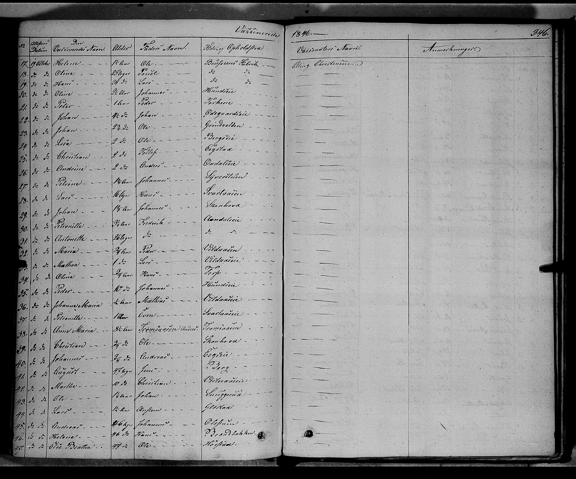 Vardal prestekontor, SAH/PREST-100/H/Ha/Haa/L0005: Parish register (official) no. 5, 1831-1853, p. 346