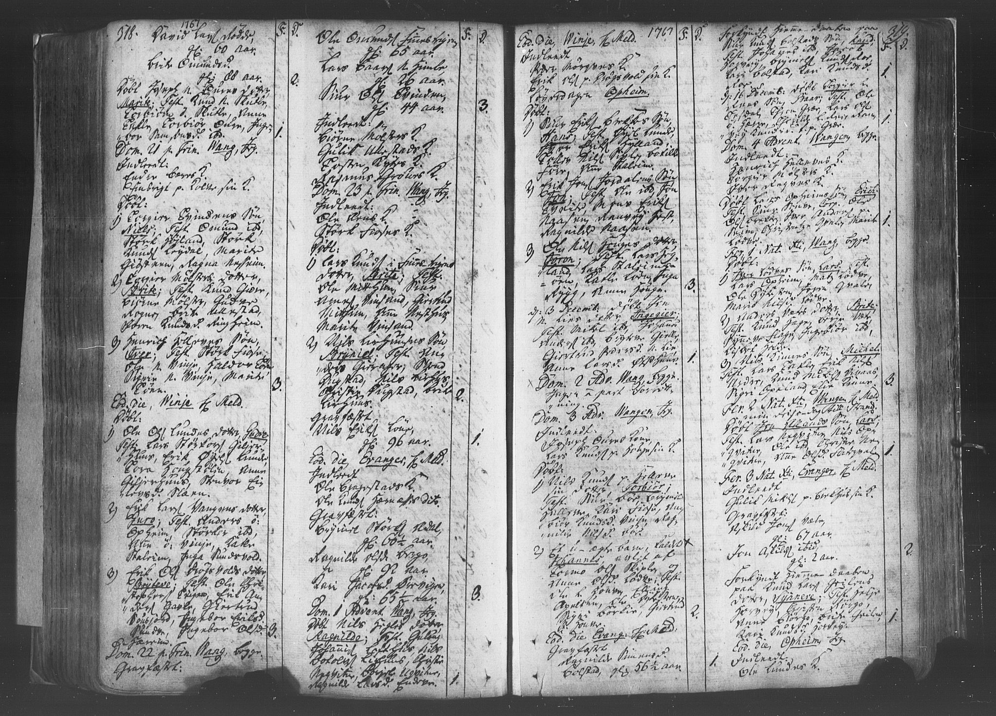 Voss sokneprestembete, SAB/A-79001/H/Haa: Parish register (official) no. A 8, 1752-1780, p. 318-319
