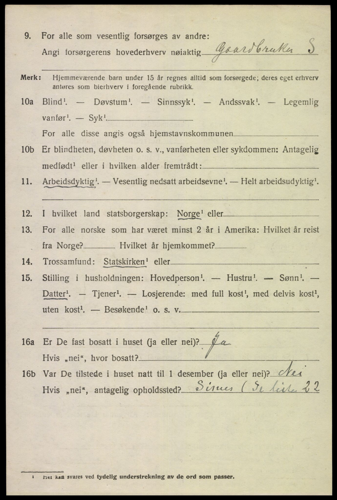 SAK, 1920 census for Bakke, 1920, p. 1433