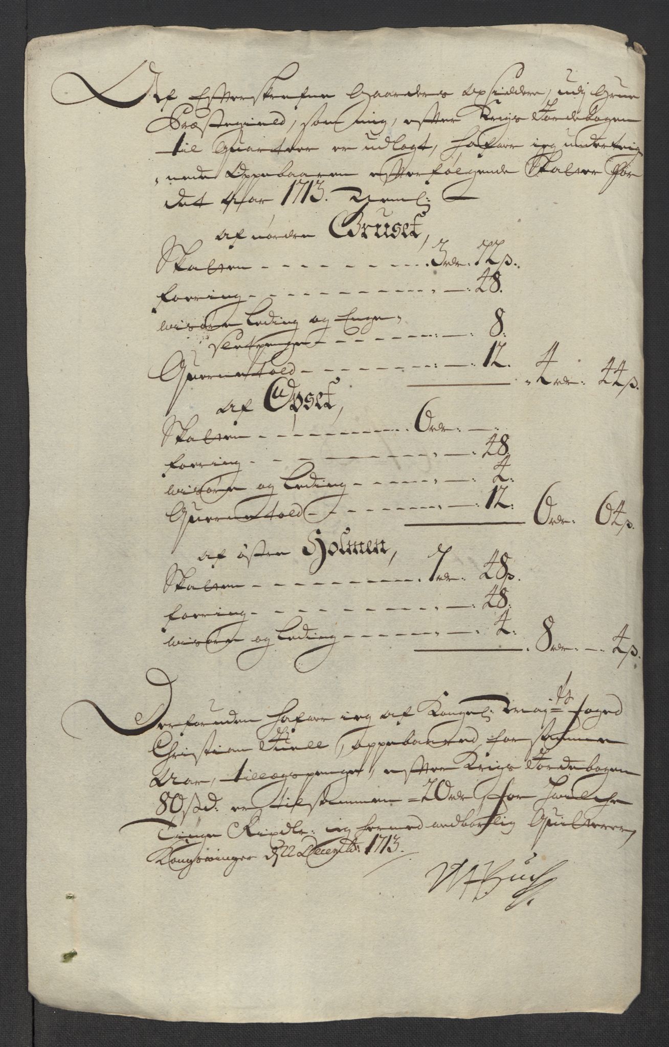 Rentekammeret inntil 1814, Reviderte regnskaper, Fogderegnskap, RA/EA-4092/R13/L0850: Fogderegnskap Solør, Odal og Østerdal, 1713, p. 384