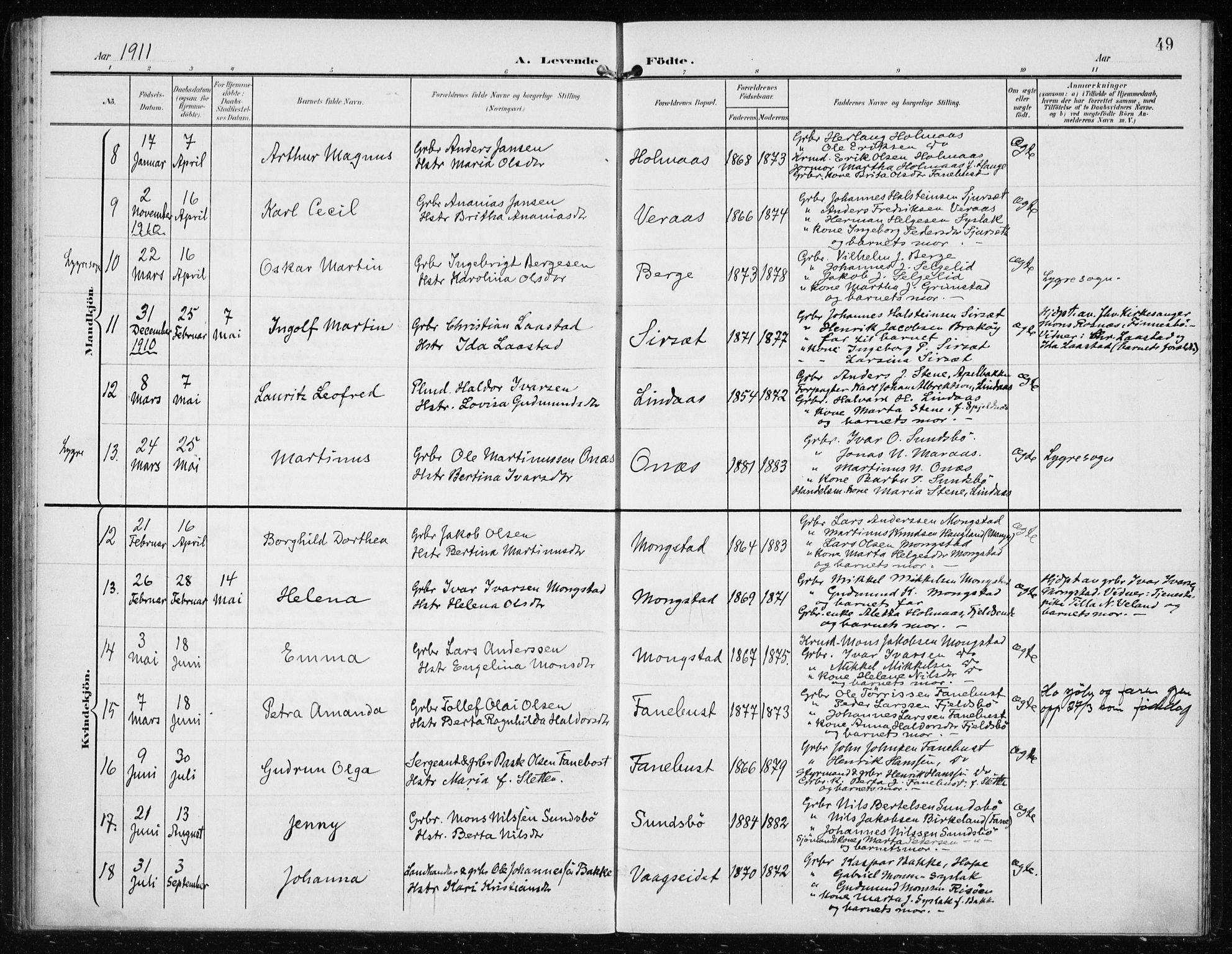 Lindås Sokneprestembete, AV/SAB-A-76701/H/Haa/Haab/L0002: Parish register (official) no. B 2, 1900-1912, p. 49