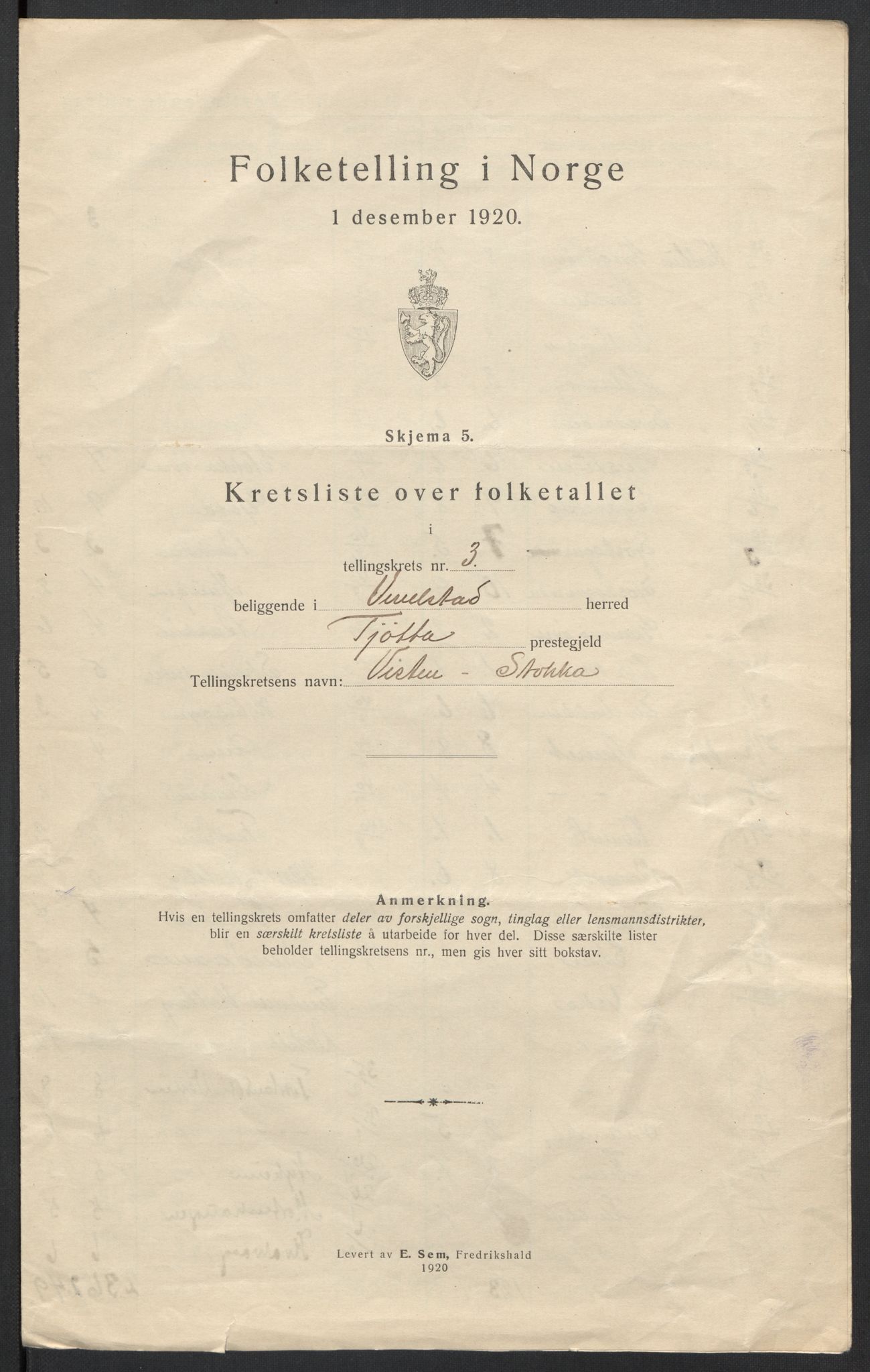 SAT, 1920 census for Vevelstad, 1920, p. 13