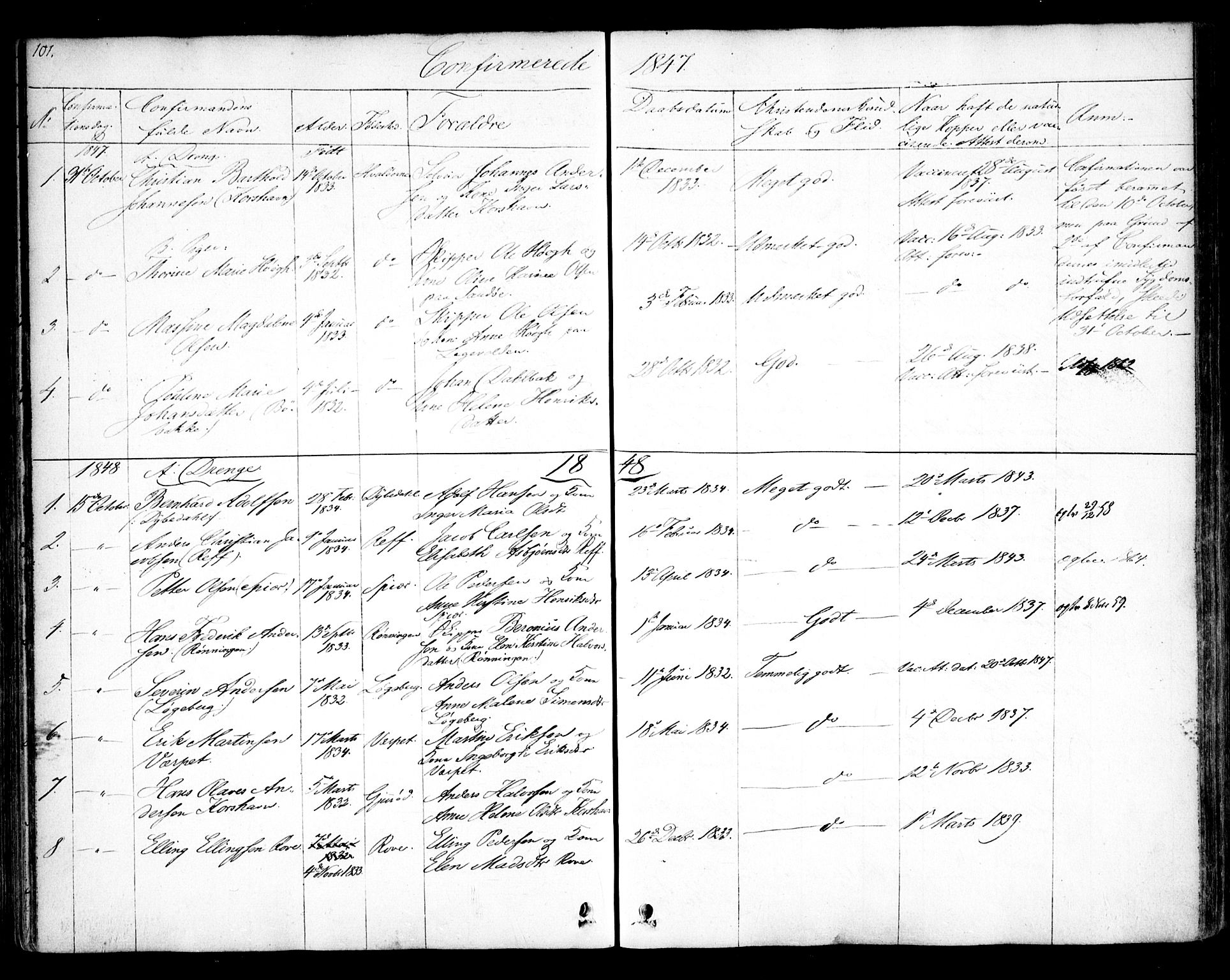 Hvaler prestekontor Kirkebøker, AV/SAO-A-2001/F/Fa/L0006: Parish register (official) no. I 6, 1846-1863, p. 101