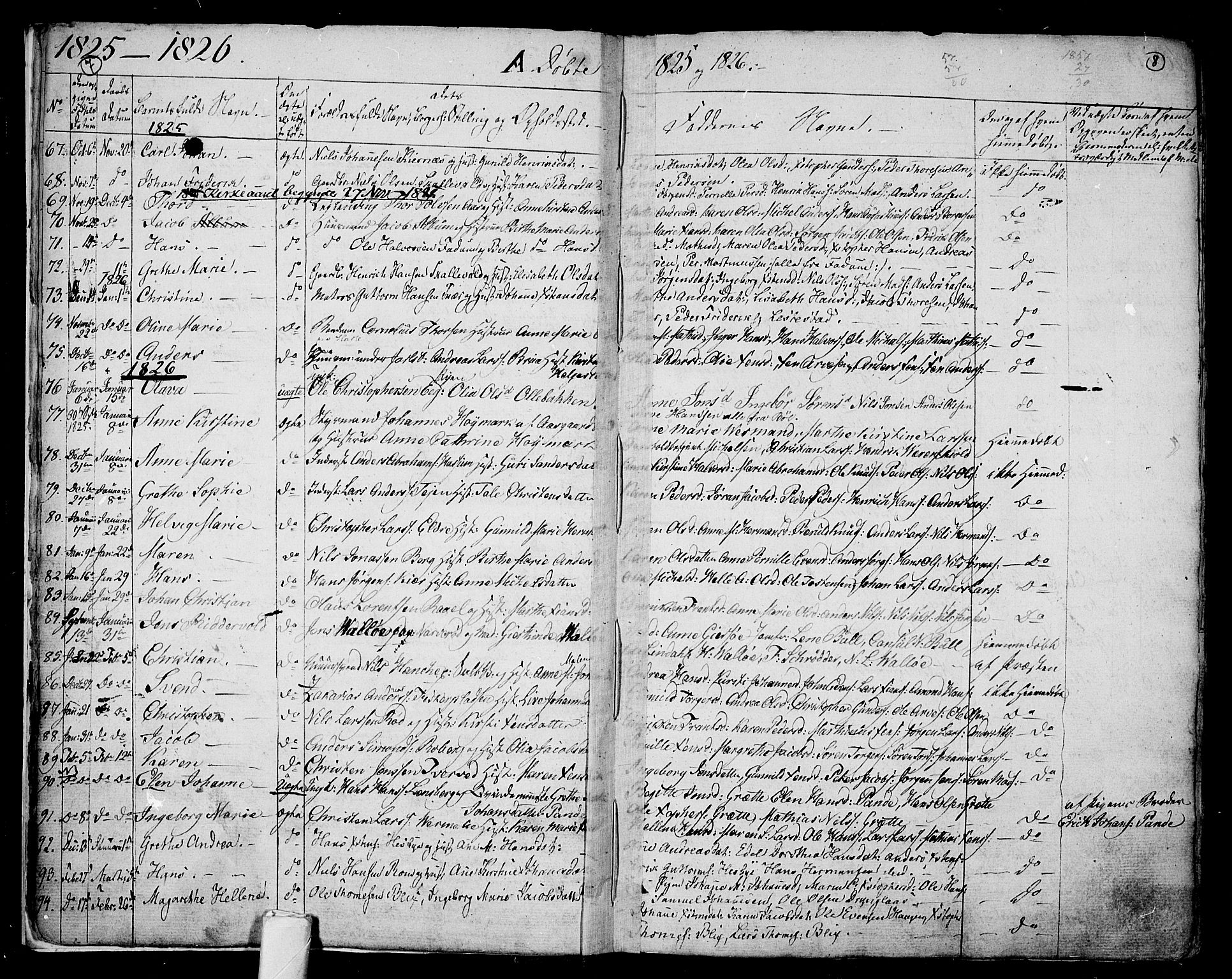 Sem kirkebøker, AV/SAKO-A-5/F/Fa/L0005: Parish register (official) no. I 5, 1825-1842, p. 7-8