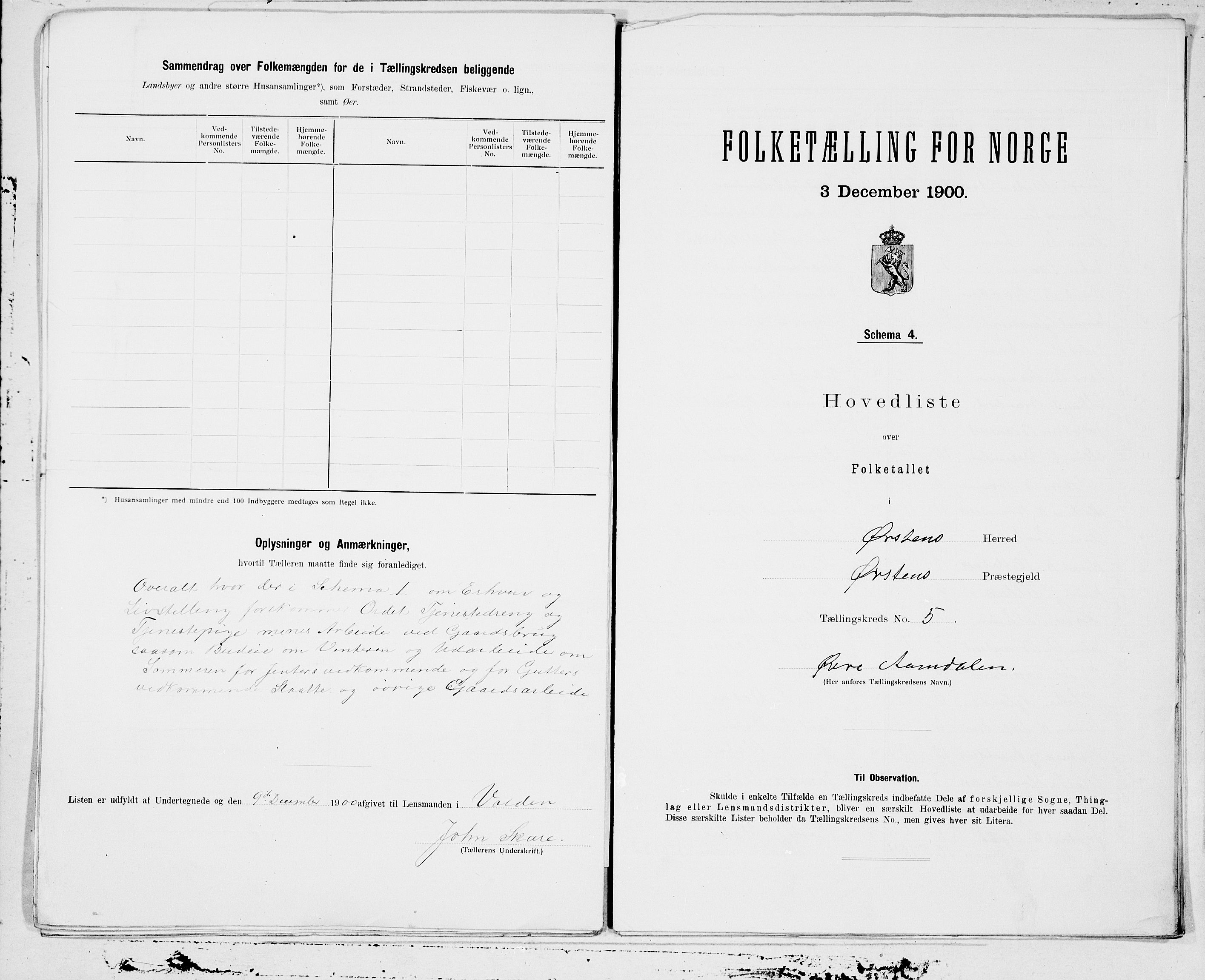 SAT, 1900 census for Ørsta, 1900, p. 12