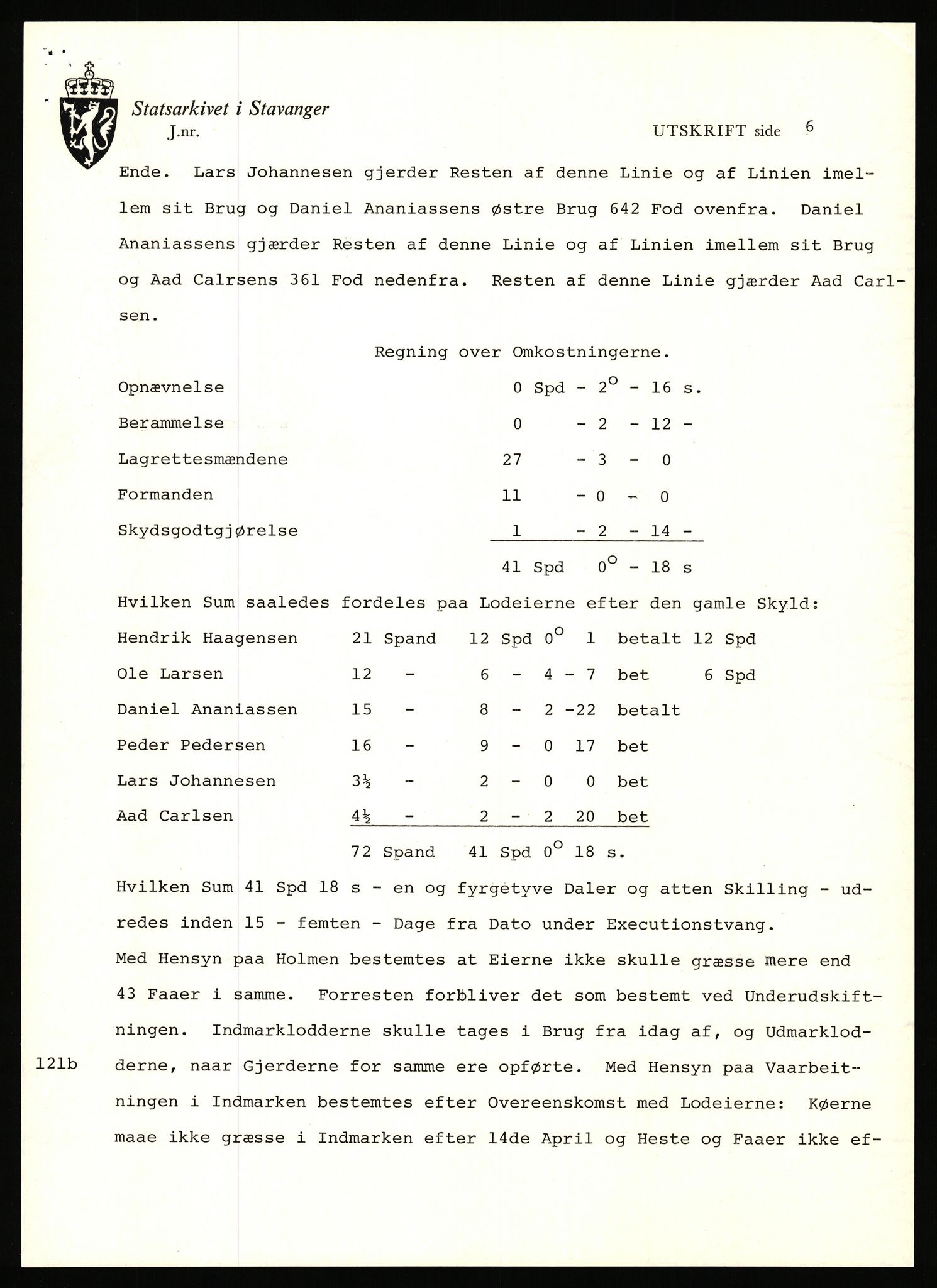 Statsarkivet i Stavanger, AV/SAST-A-101971/03/Y/Yj/L0055: Avskrifter sortert etter gårdsnavn: Lunde nordre - Løining i Elven, 1750-1930, p. 68