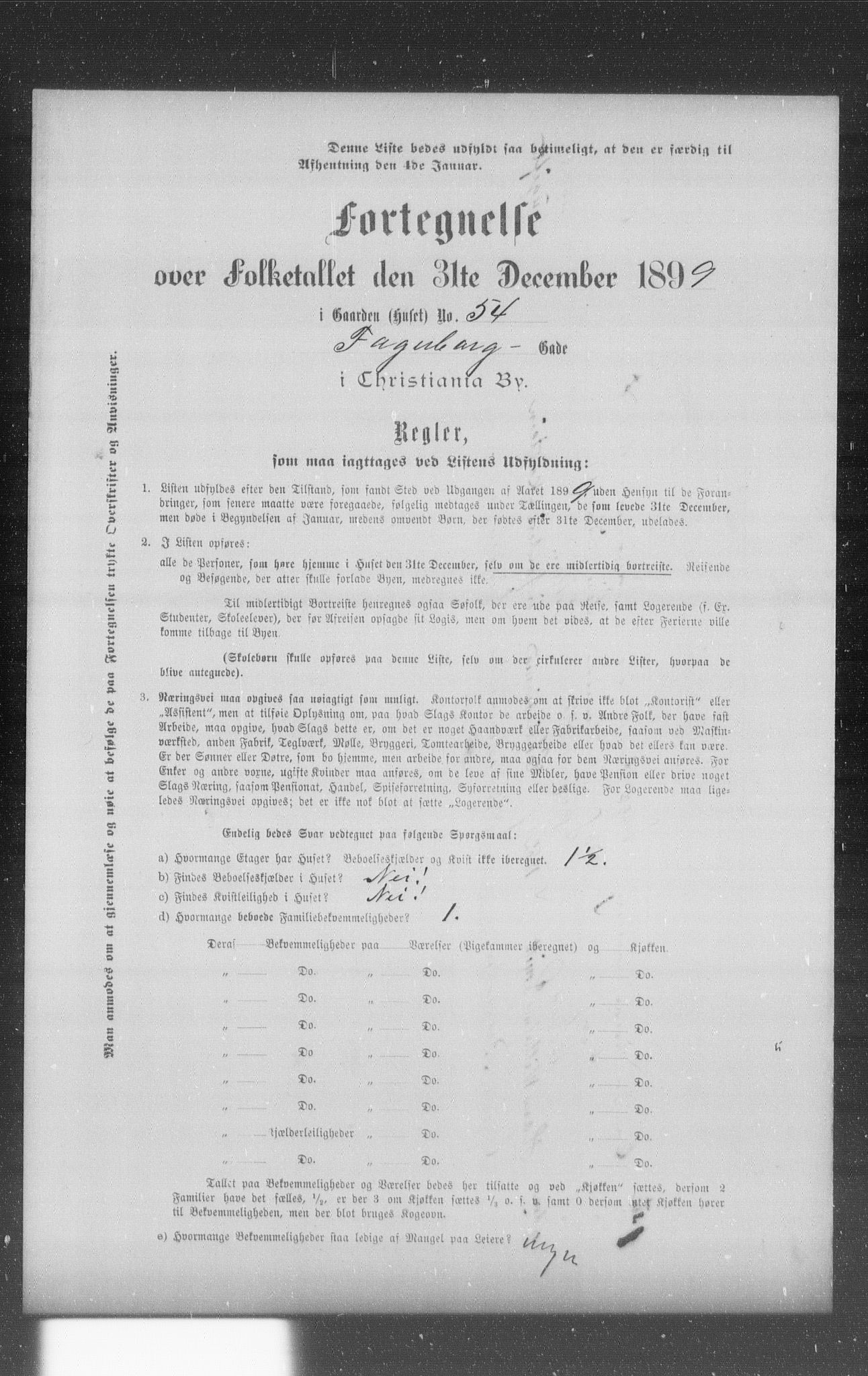 OBA, Municipal Census 1899 for Kristiania, 1899, p. 3080